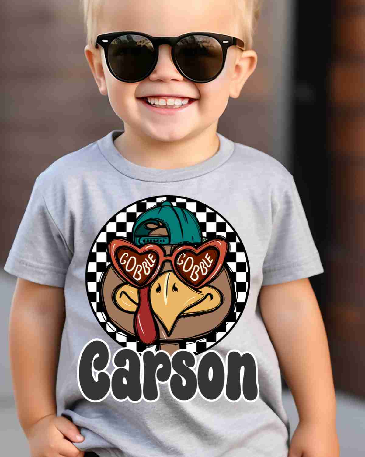 Custom Name Turkey Circle Boy DTF Transfer