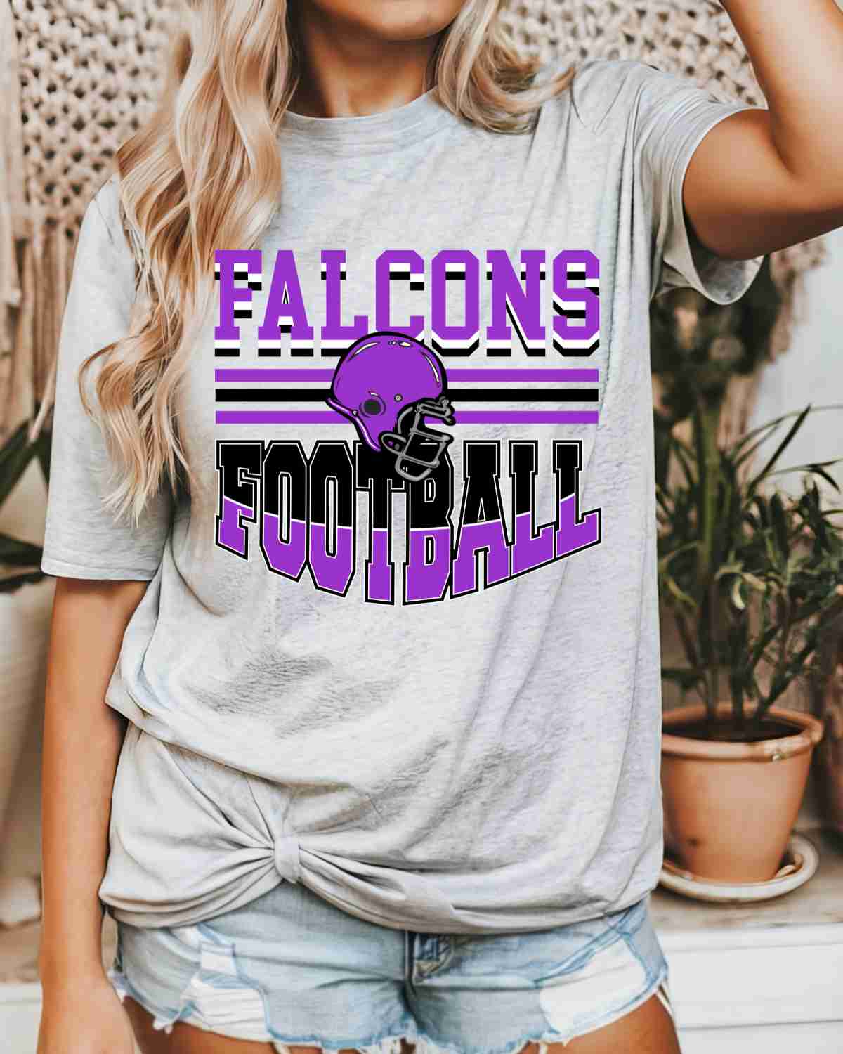 Falcons Football Helmet Middle DTF Transfer