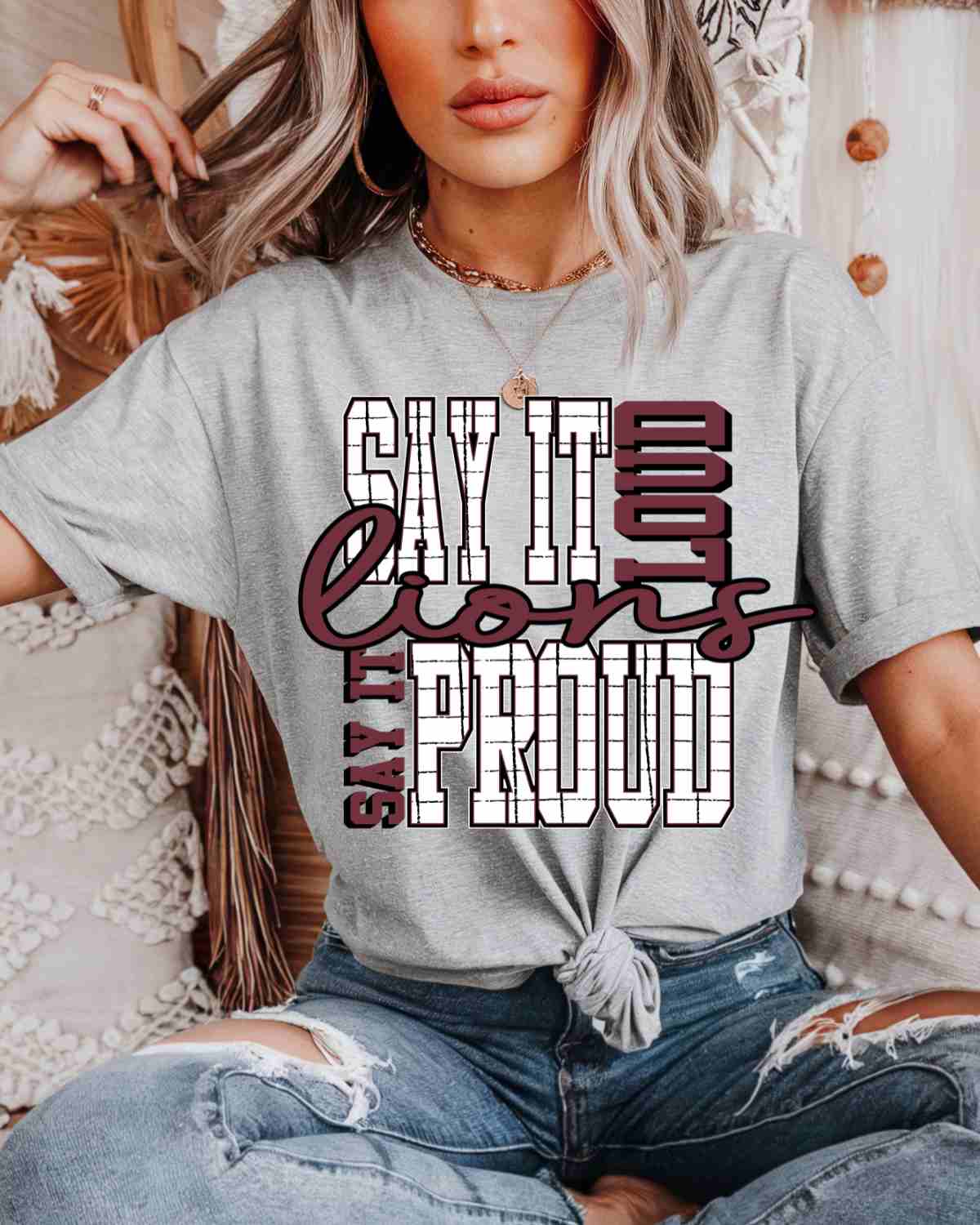 Say It Loud and Proud Lions DTF Transfer