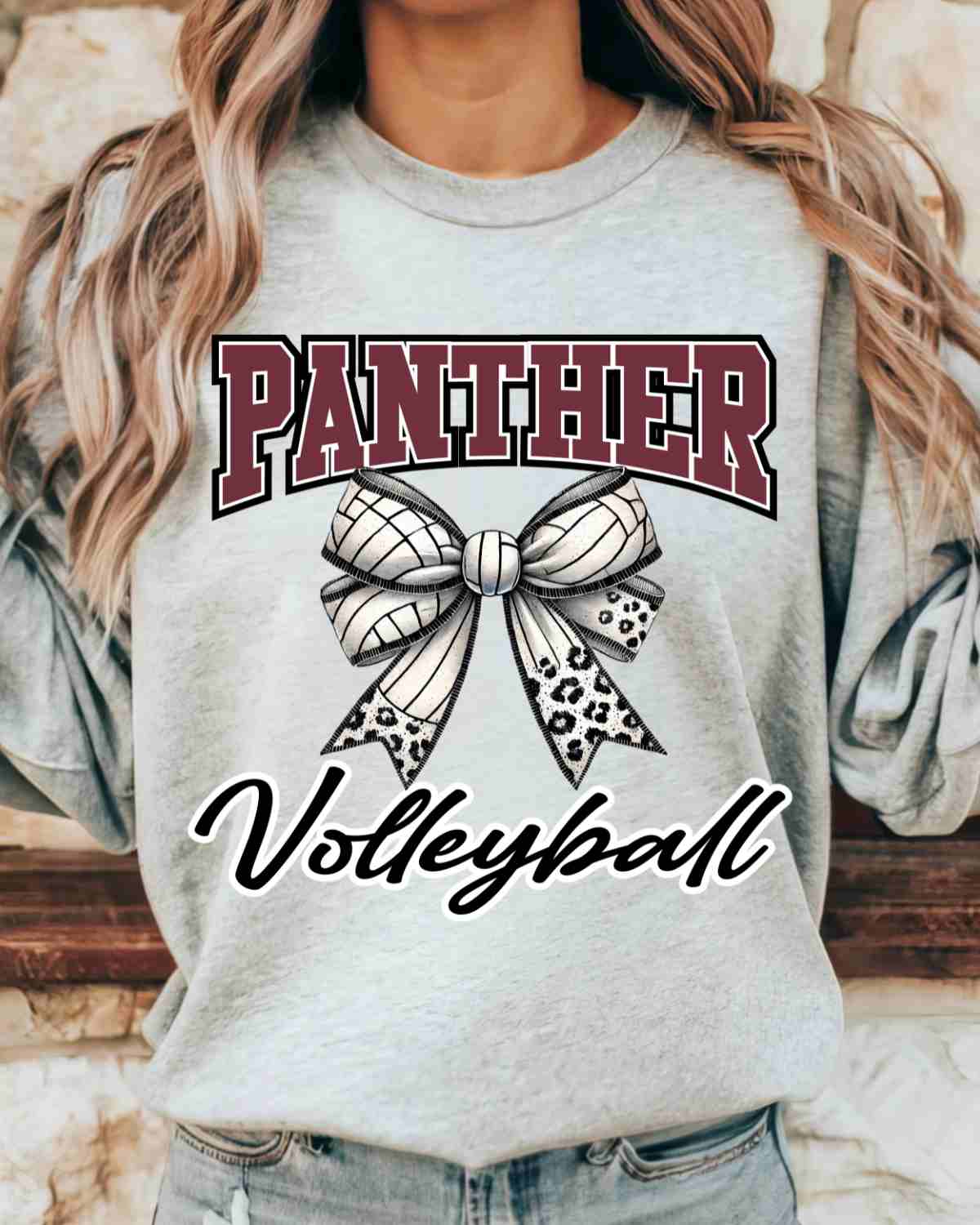 Panther Volleyball Bow Middle DTF Transfer
