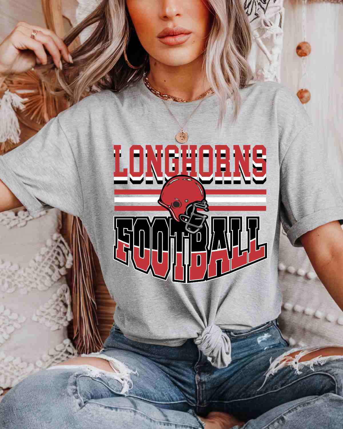 Longhorns Football Helmet Middle DTF Transfer