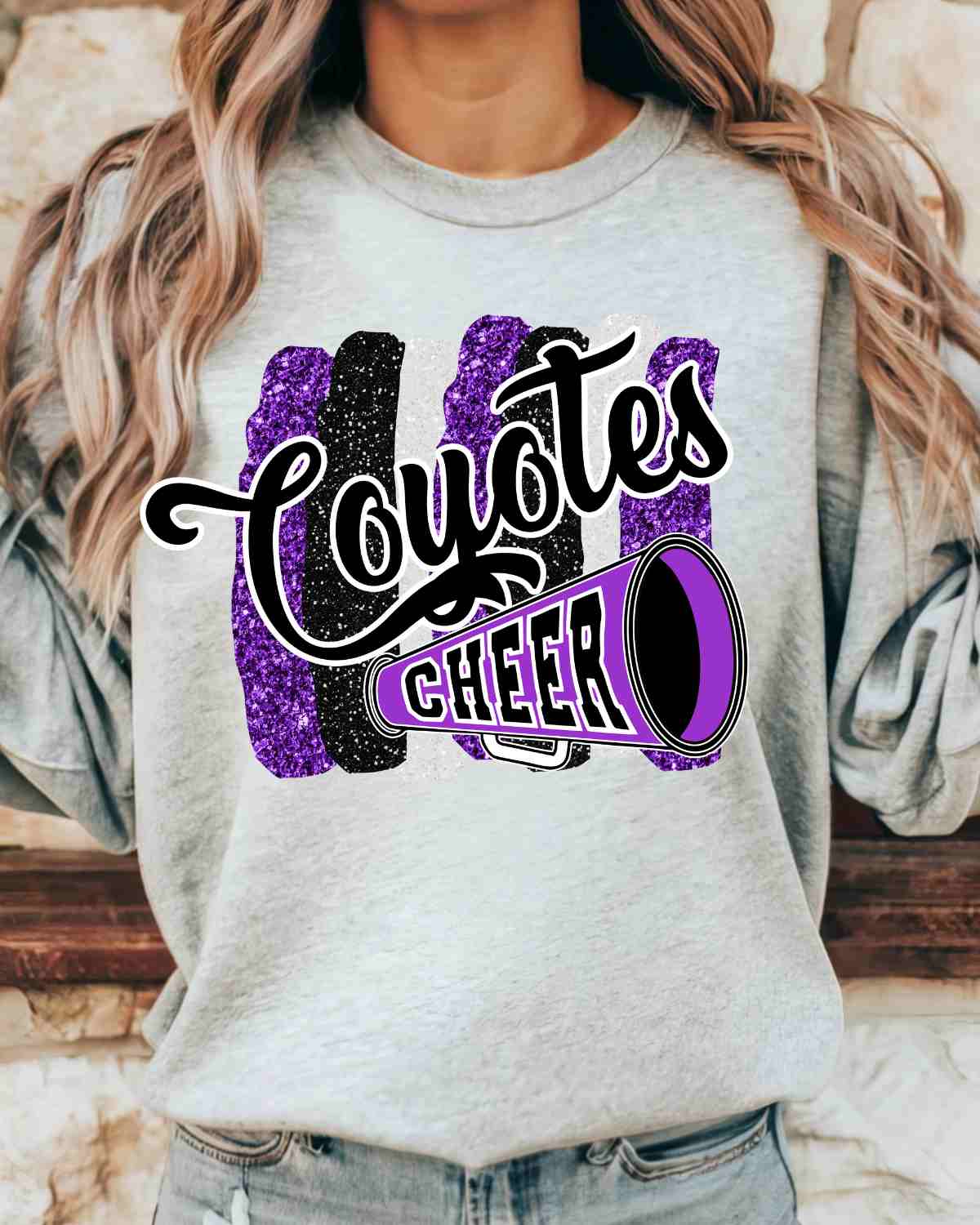 Coyotes Cheer Megaphone Swash DTF Transfer