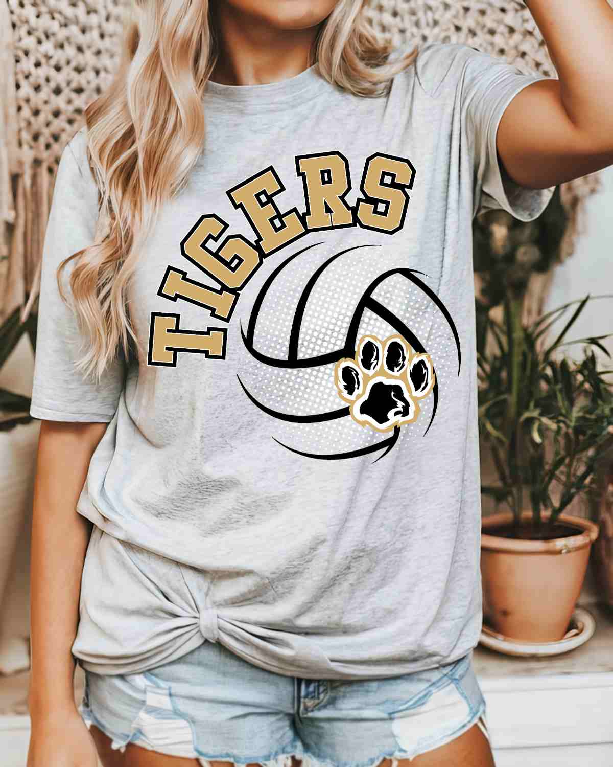 Tigers Volleyball Halftone DTF Transfer