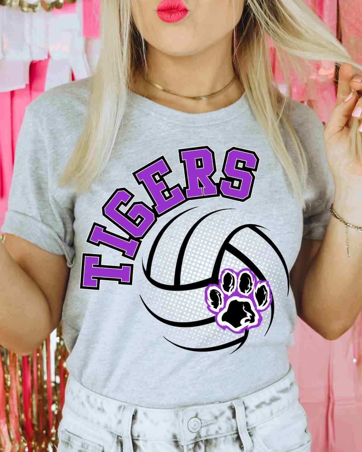 Tigers Volleyball Halftone DTF Transfer