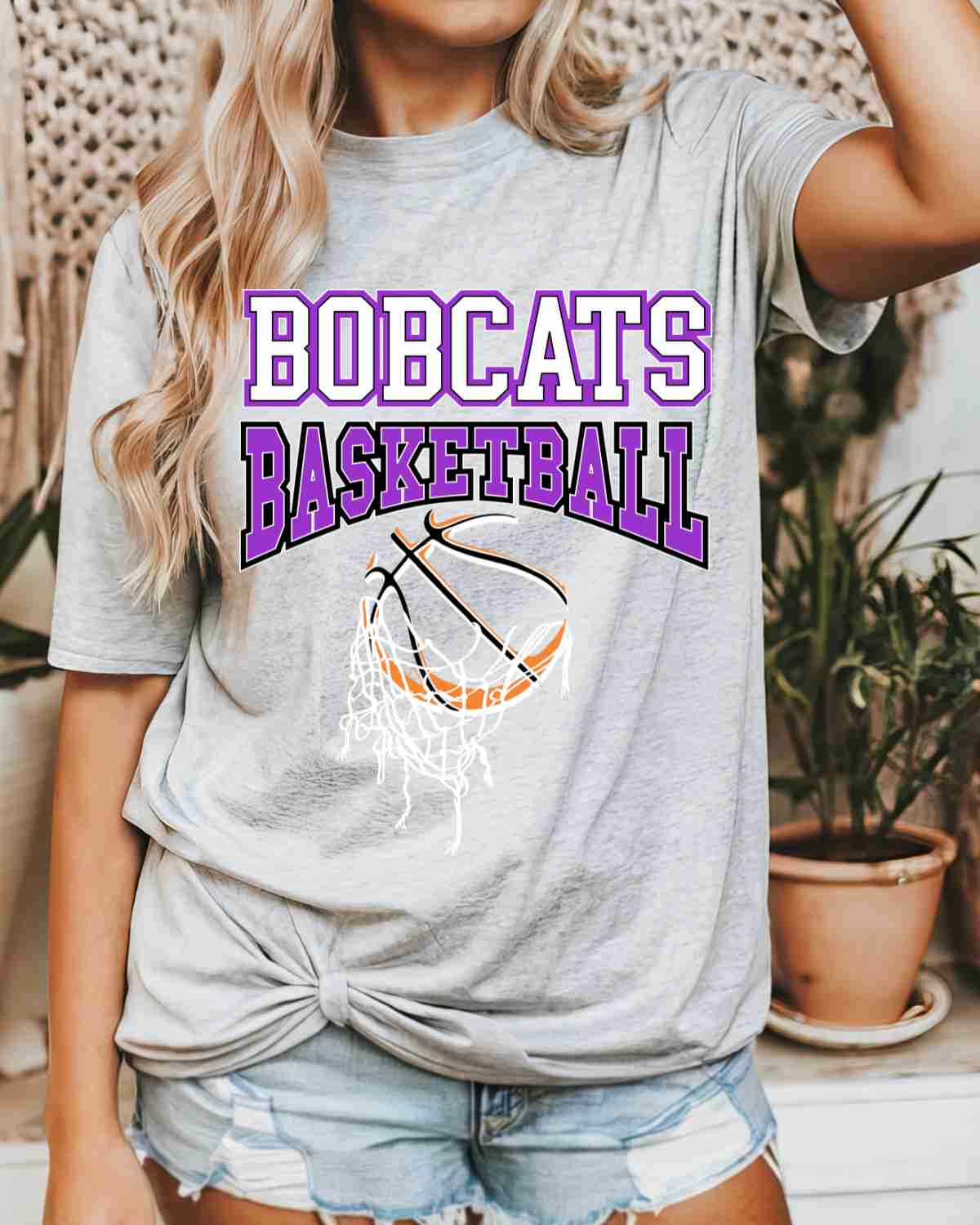 Bobcats Basketball Hanging Net DTF Transfer