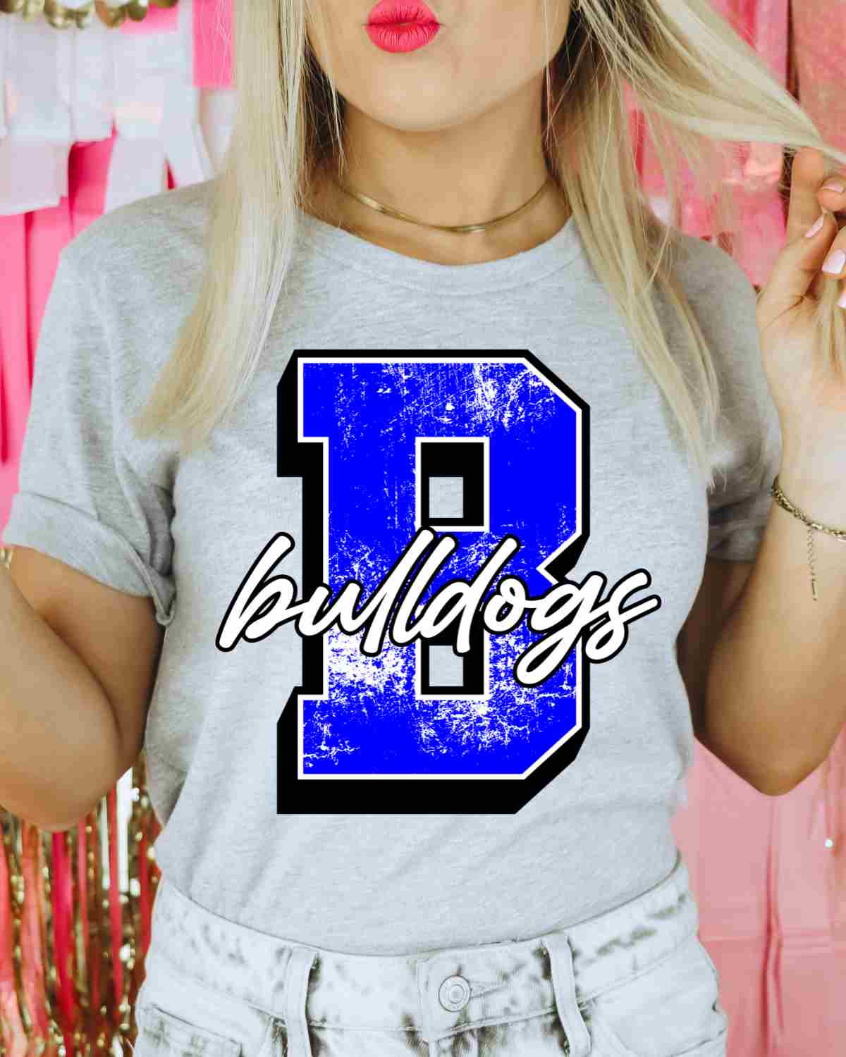 Bulldogs Distressed Letter DTF Transfer - Rustic Grace Heat Transfer Company