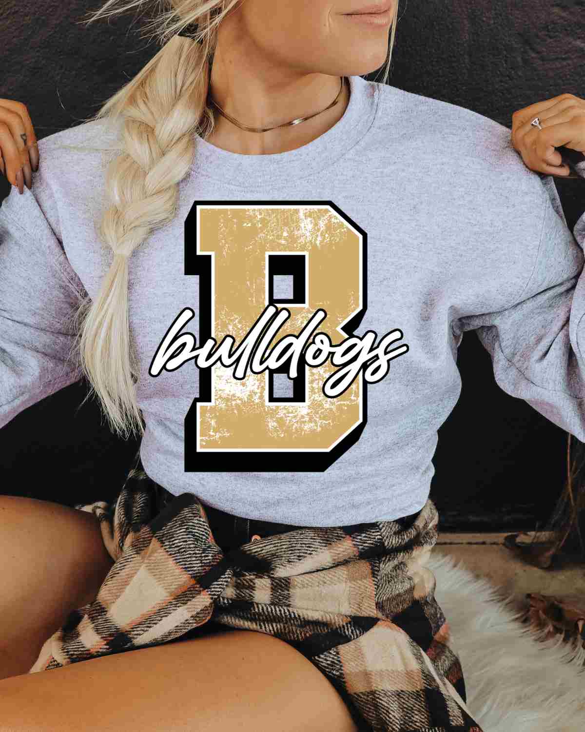 Bulldogs Distressed Letter DTF Transfer - Rustic Grace Heat Transfer Company