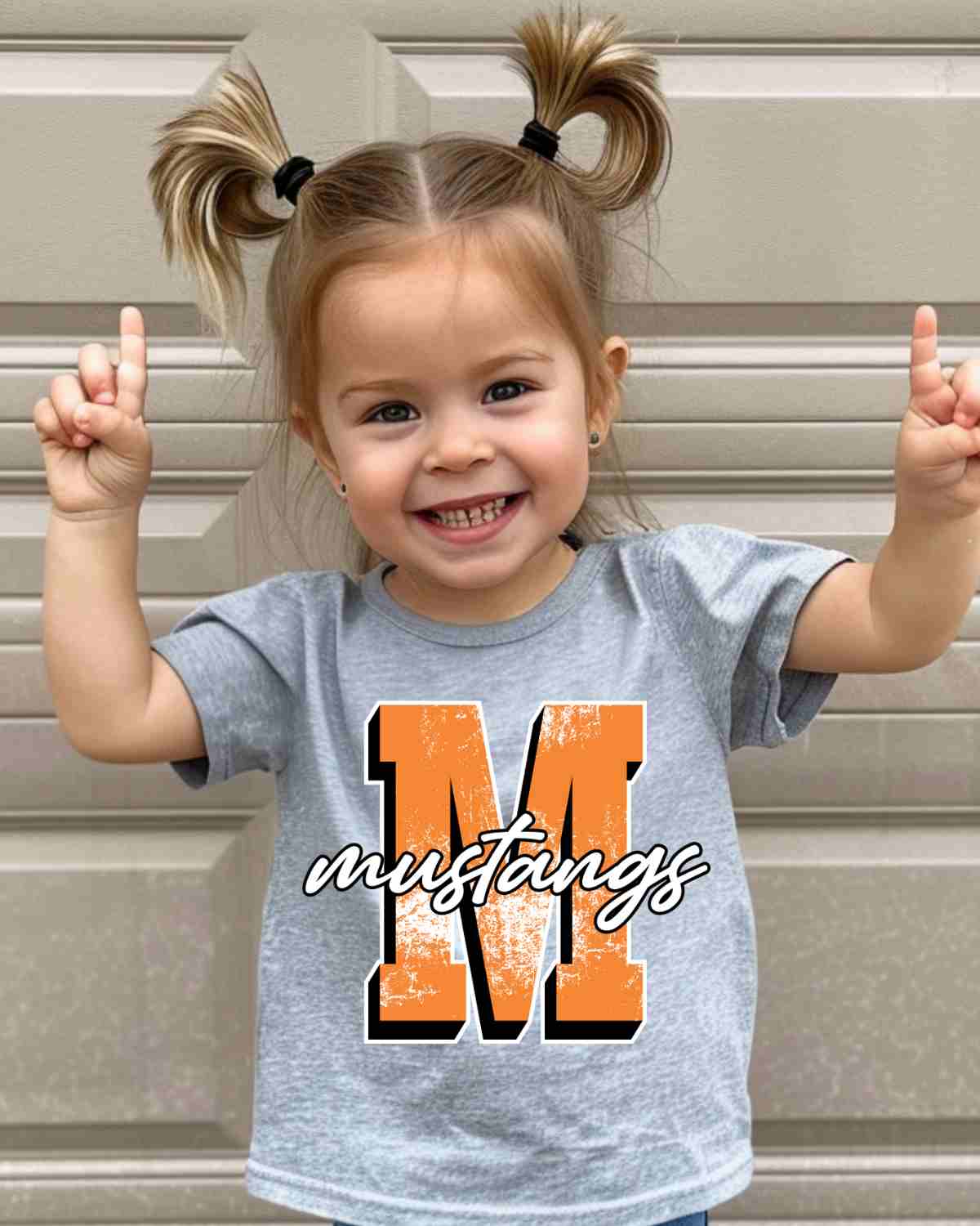 Mustangs Distressed Letter DTF Transfer