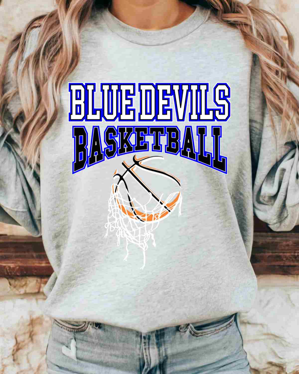 Blue Devils Basketball Hanging Net DTF Transfer