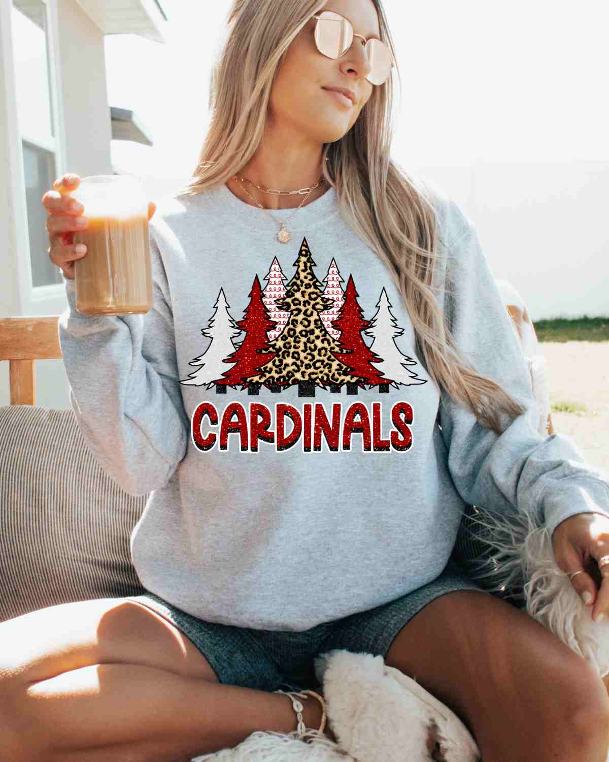 Cardinals Christmas Trees DTF Transfer