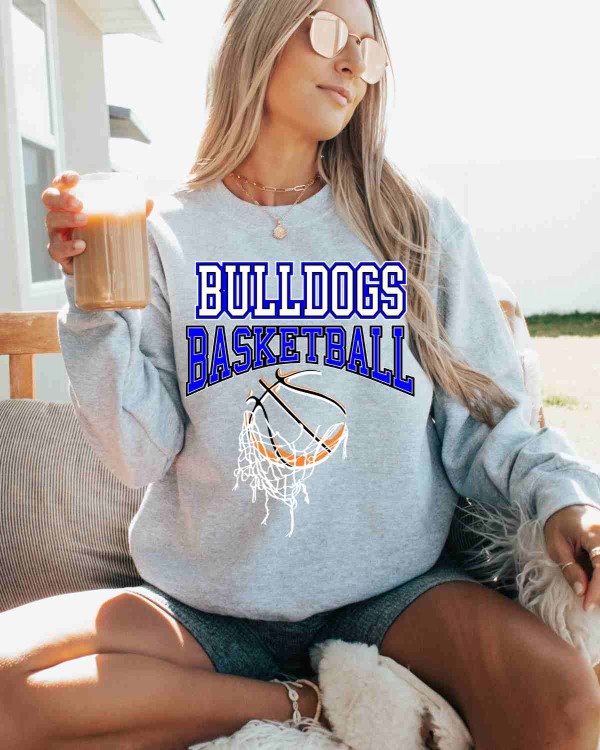 Bulldogs Basketball Hanging Net DTF Transfer
