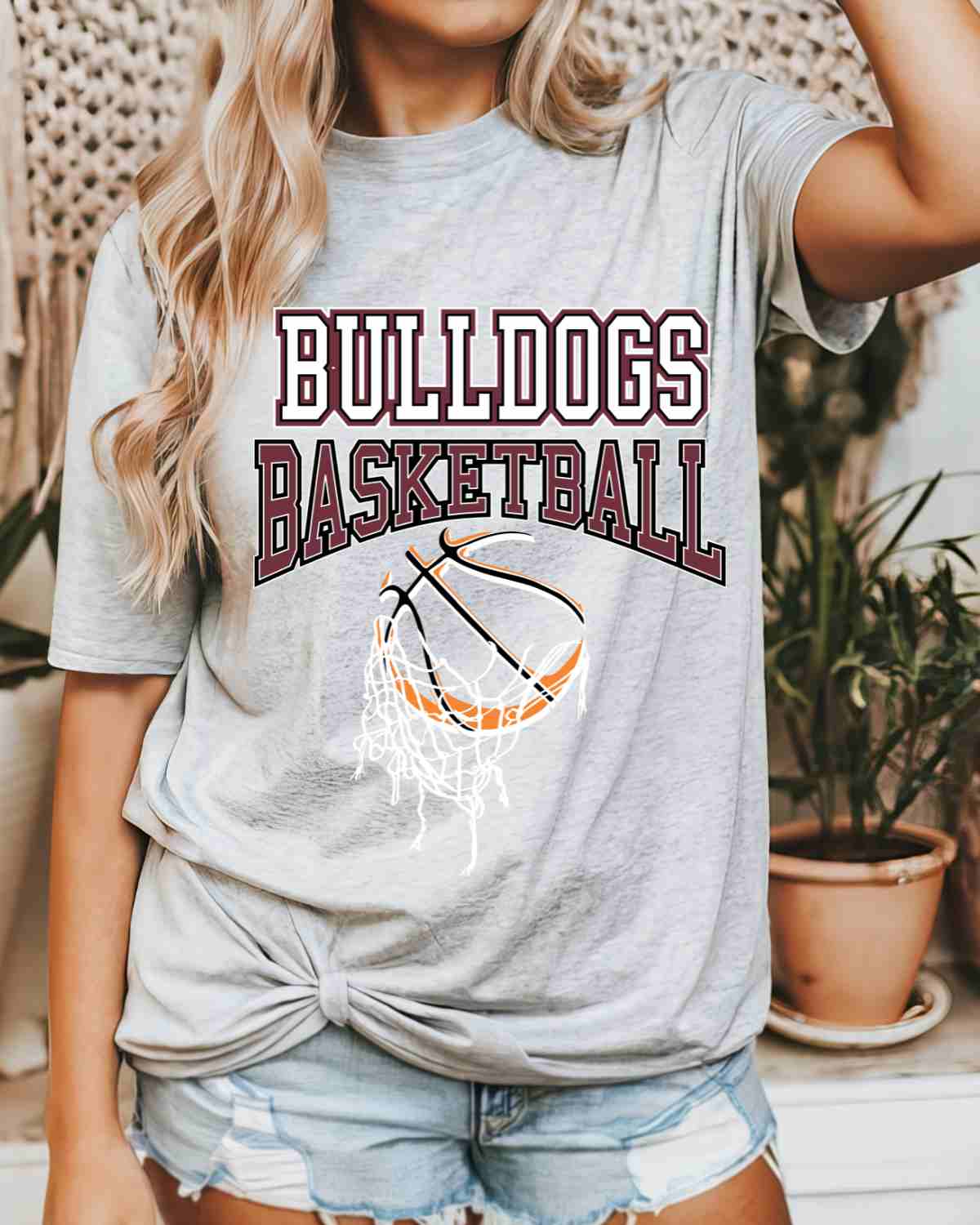 Bulldogs Basketball Hanging Net DTF Transfer