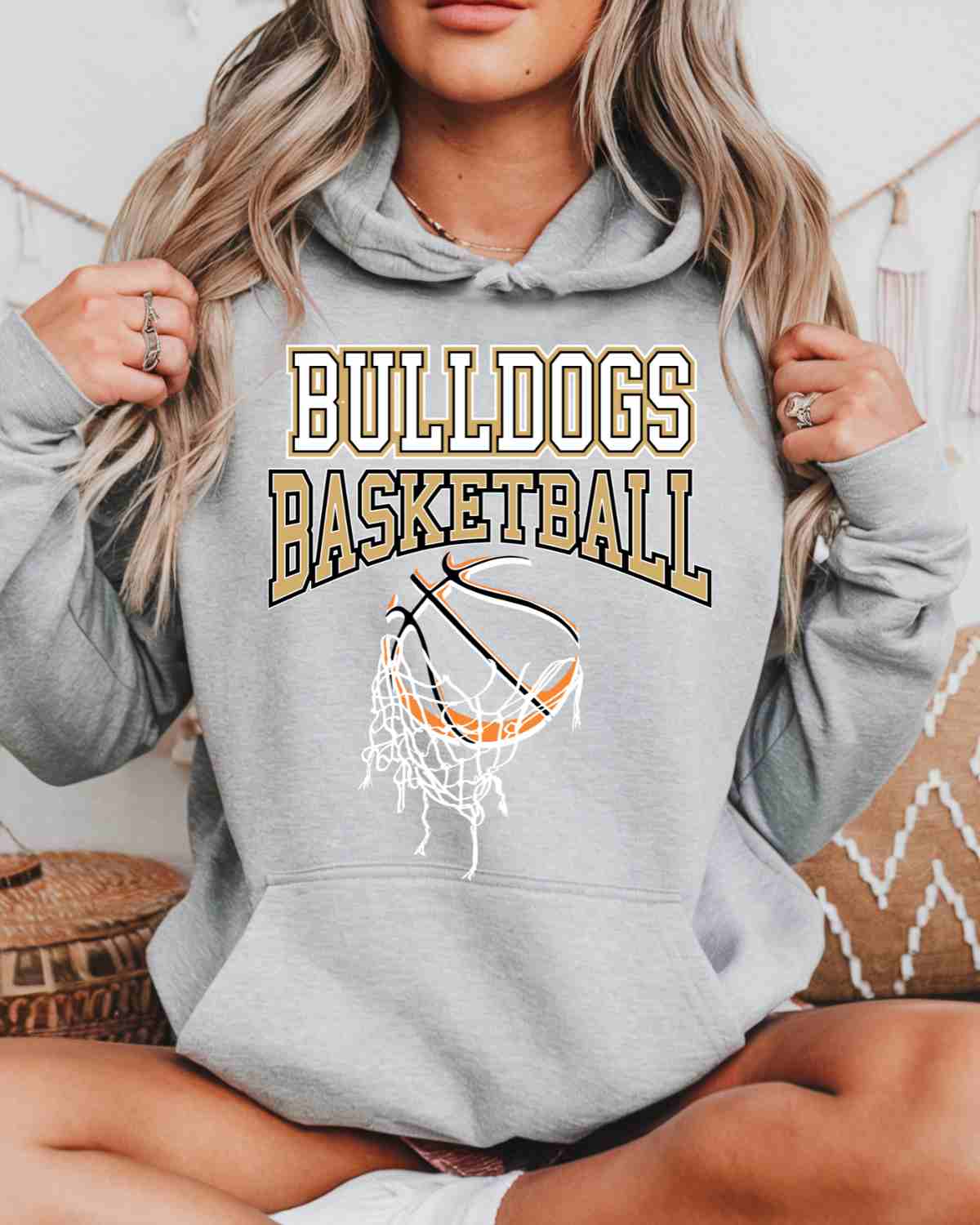 Bulldogs Basketball Hanging Net DTF Transfer