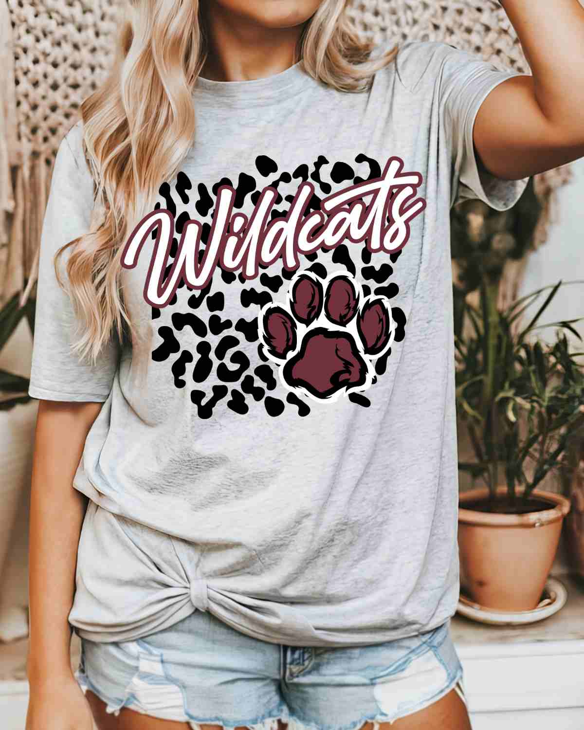 Wildcats Leopard Print Paw DTF Transfer