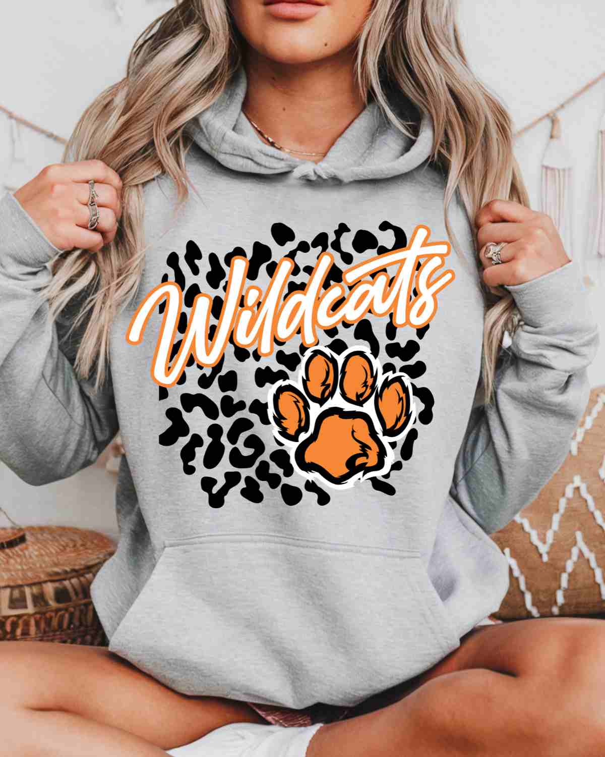 Wildcats Leopard Print Paw DTF Transfer - Rustic Grace Heat Transfer Company