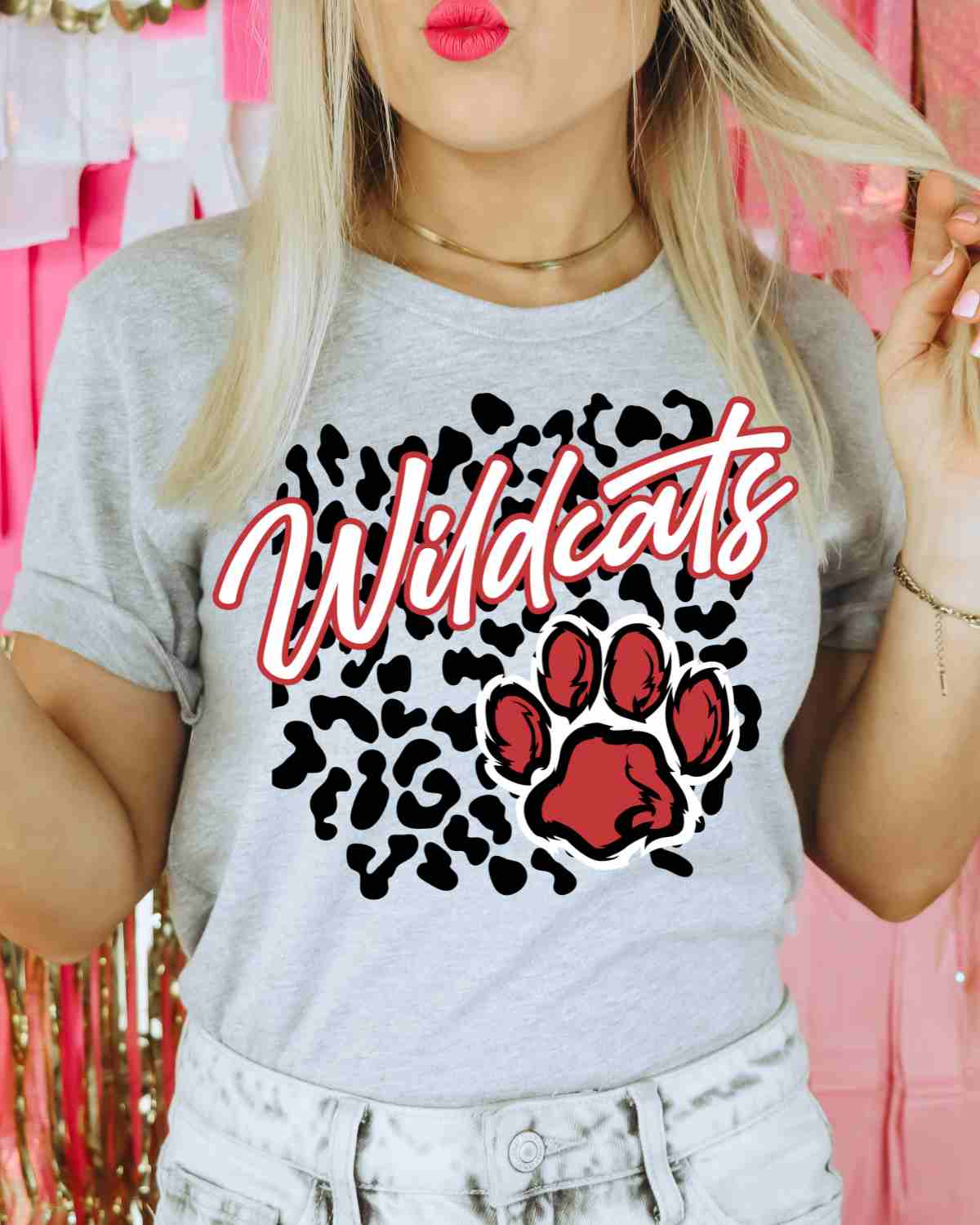 Wildcats Leopard Print Paw DTF Transfer - Rustic Grace Heat Transfer Company