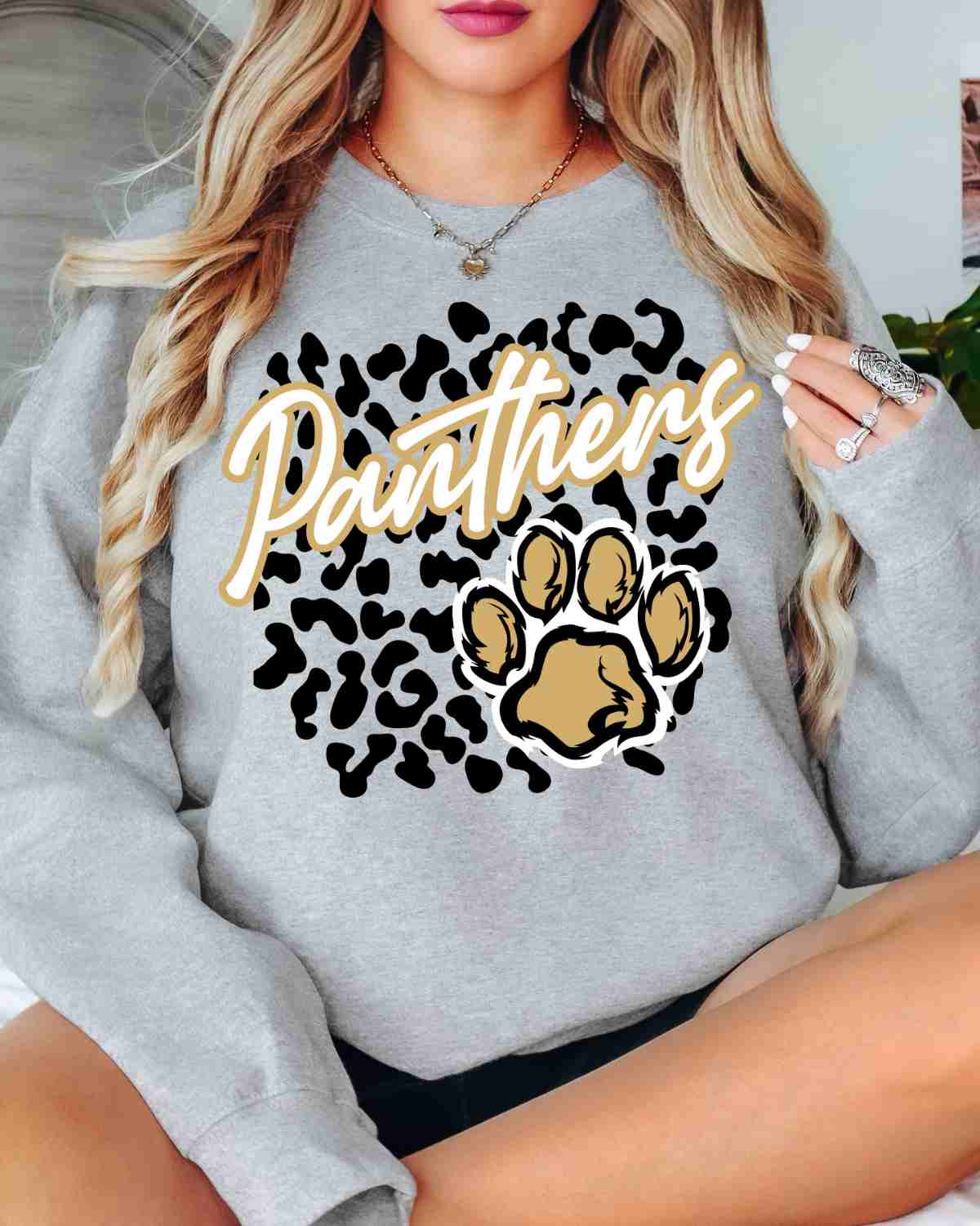 Panthers Leopard Print Paw DTF Transfer - Rustic Grace Heat Transfer Company
