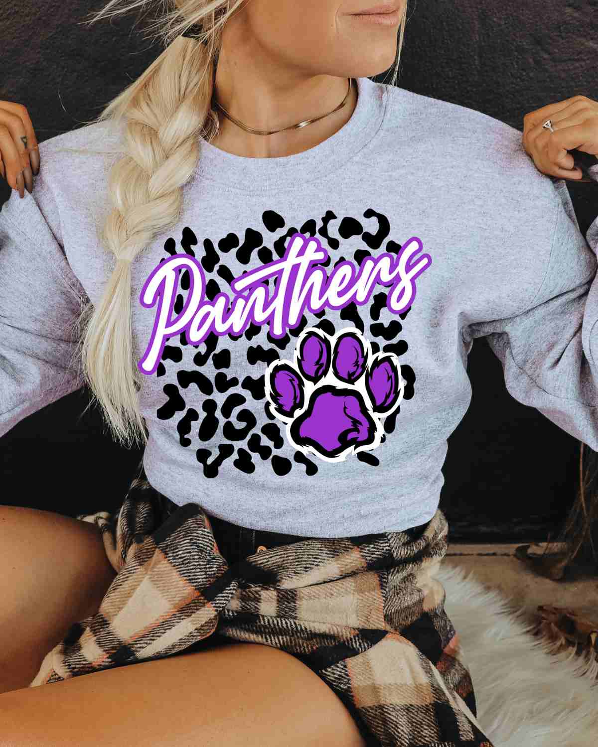 Panthers Leopard Print Paw DTF Transfer - Rustic Grace Heat Transfer Company
