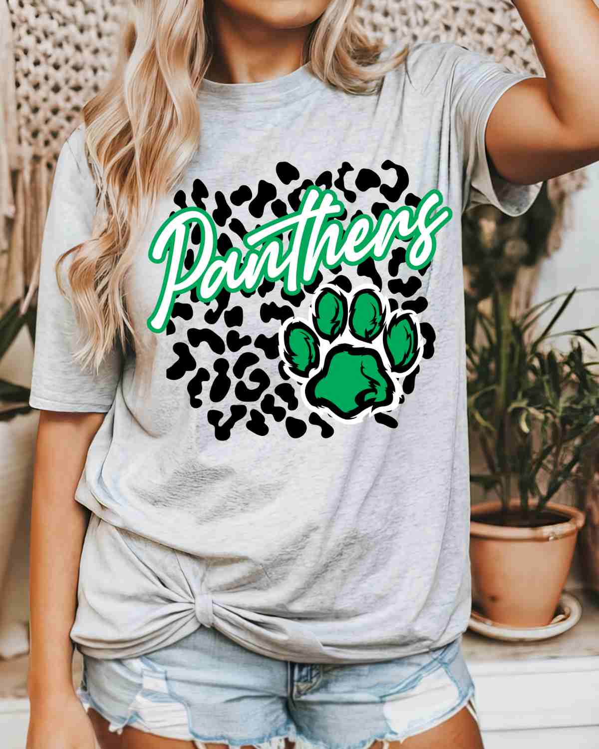 Panthers Leopard Print Paw DTF Transfer - Rustic Grace Heat Transfer Company