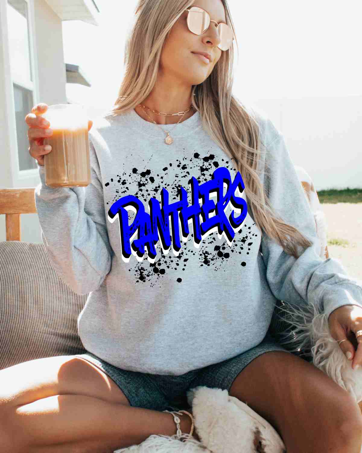 Panthers Brushstroke DTF Transfer - Rustic Grace Heat Transfer Company