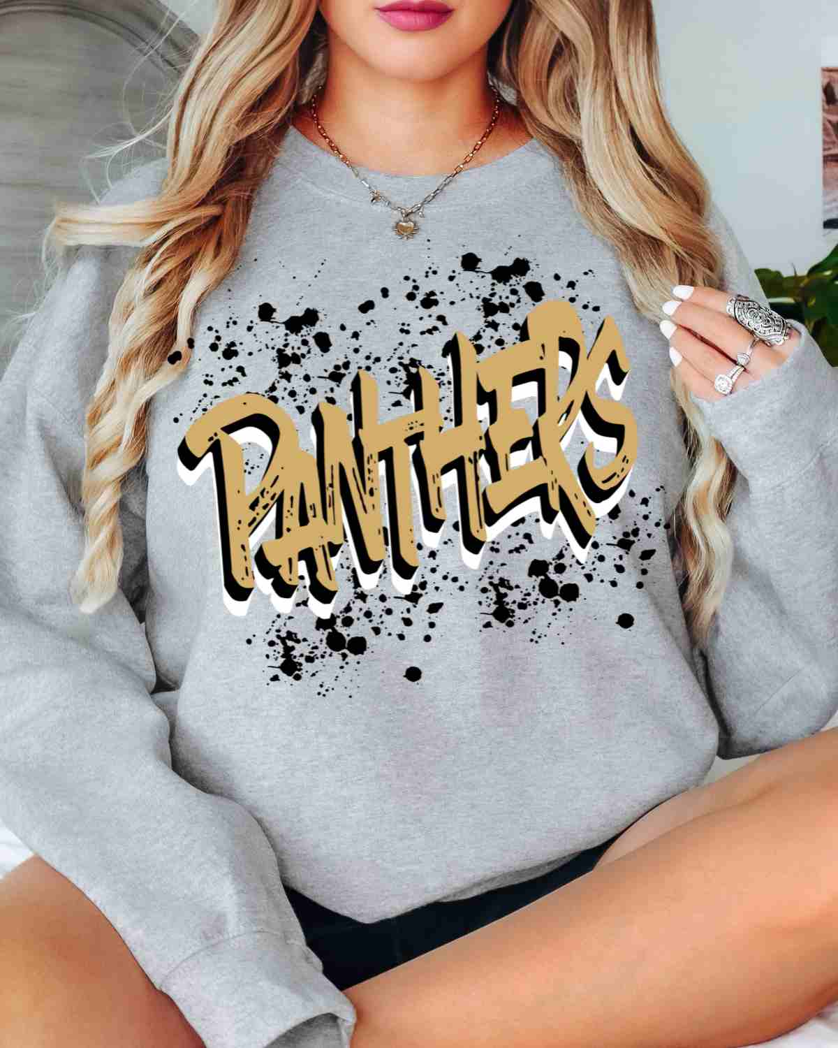 Panthers Brushstroke DTF Transfer