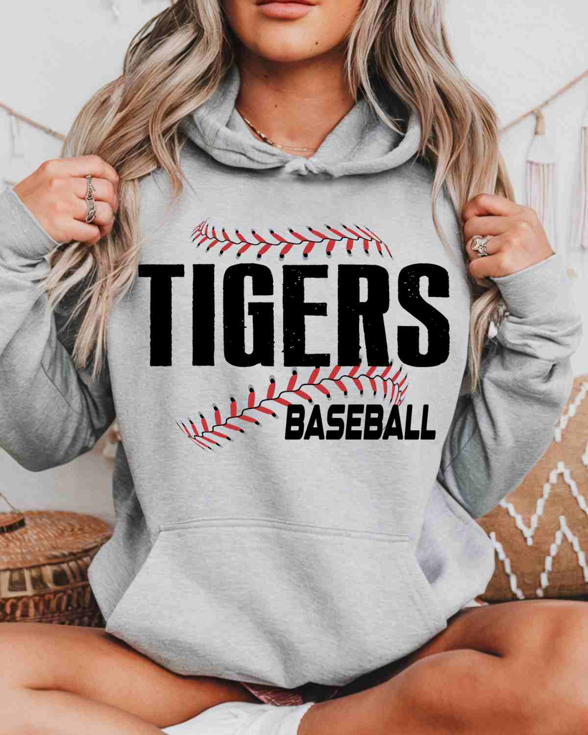 Tigers Baseball Laces DTF Transfer - Rustic Grace Heat Transfer Company