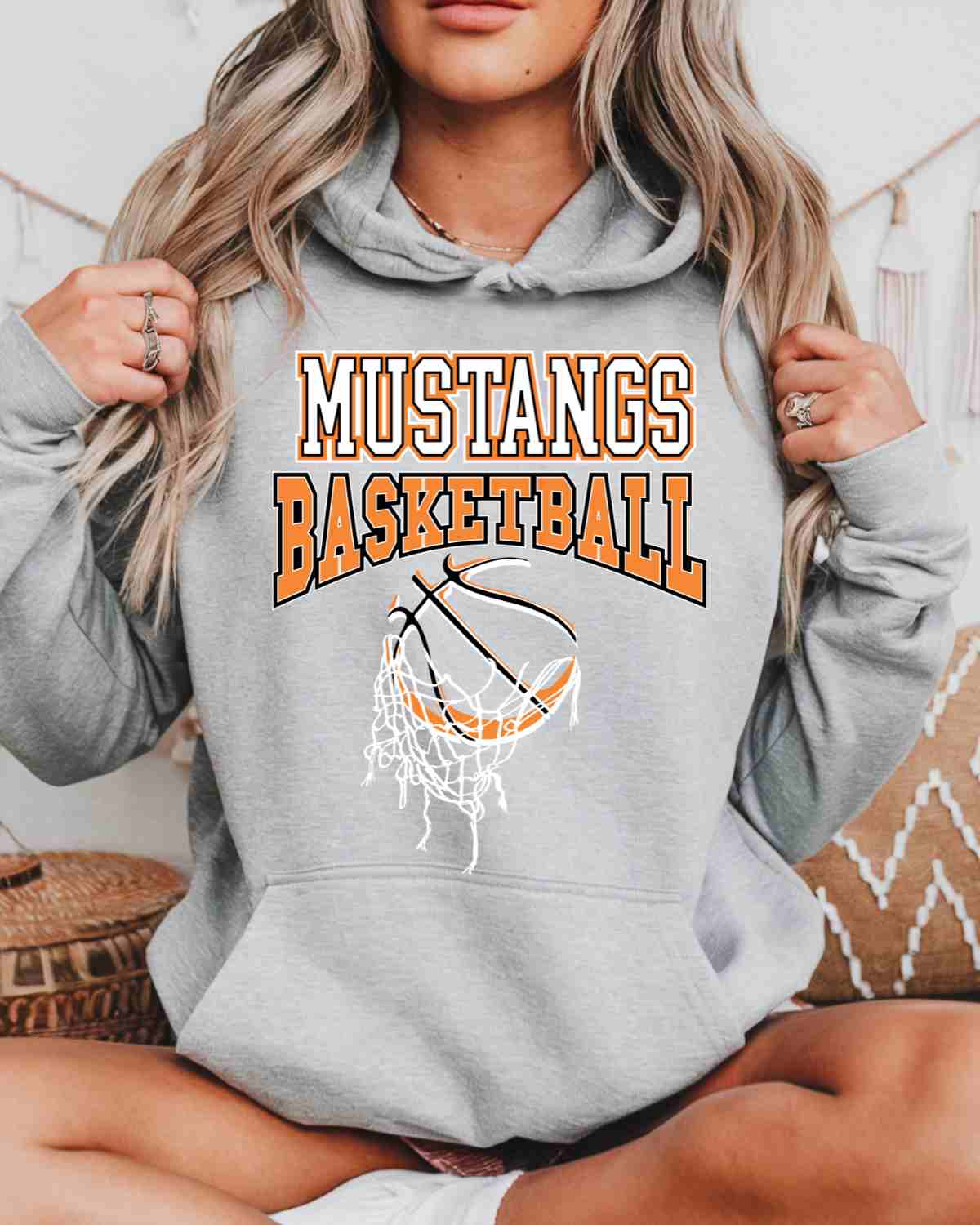 Mustangs Basketball Hanging Net DTF Transfer