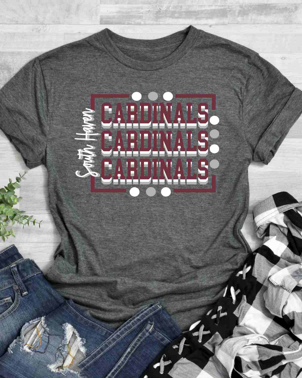 South Haven Cardinals Rectangle Dots DTF Transfer