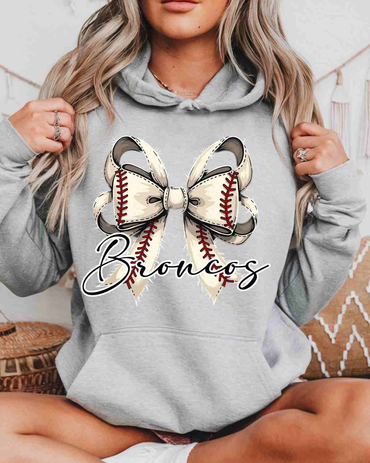 Broncos Baseball Coquette Bow DTF Transfer