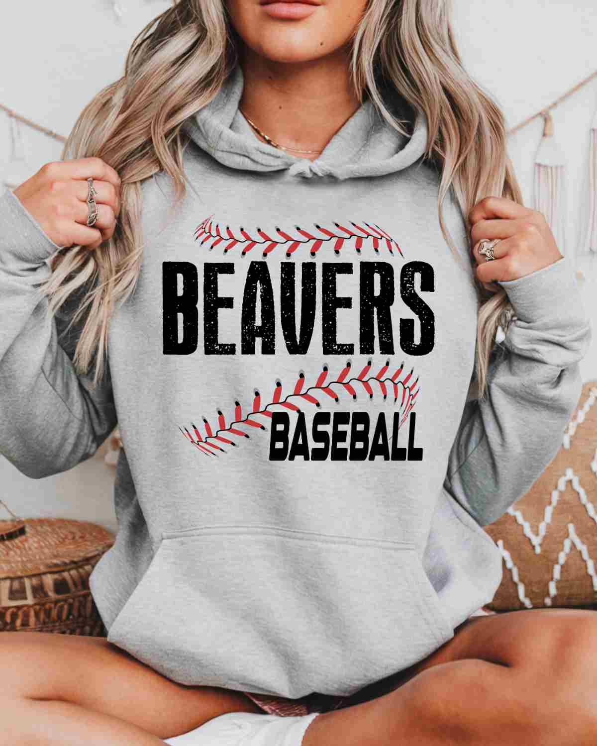 Beavers Baseball Laces DTF Transfer