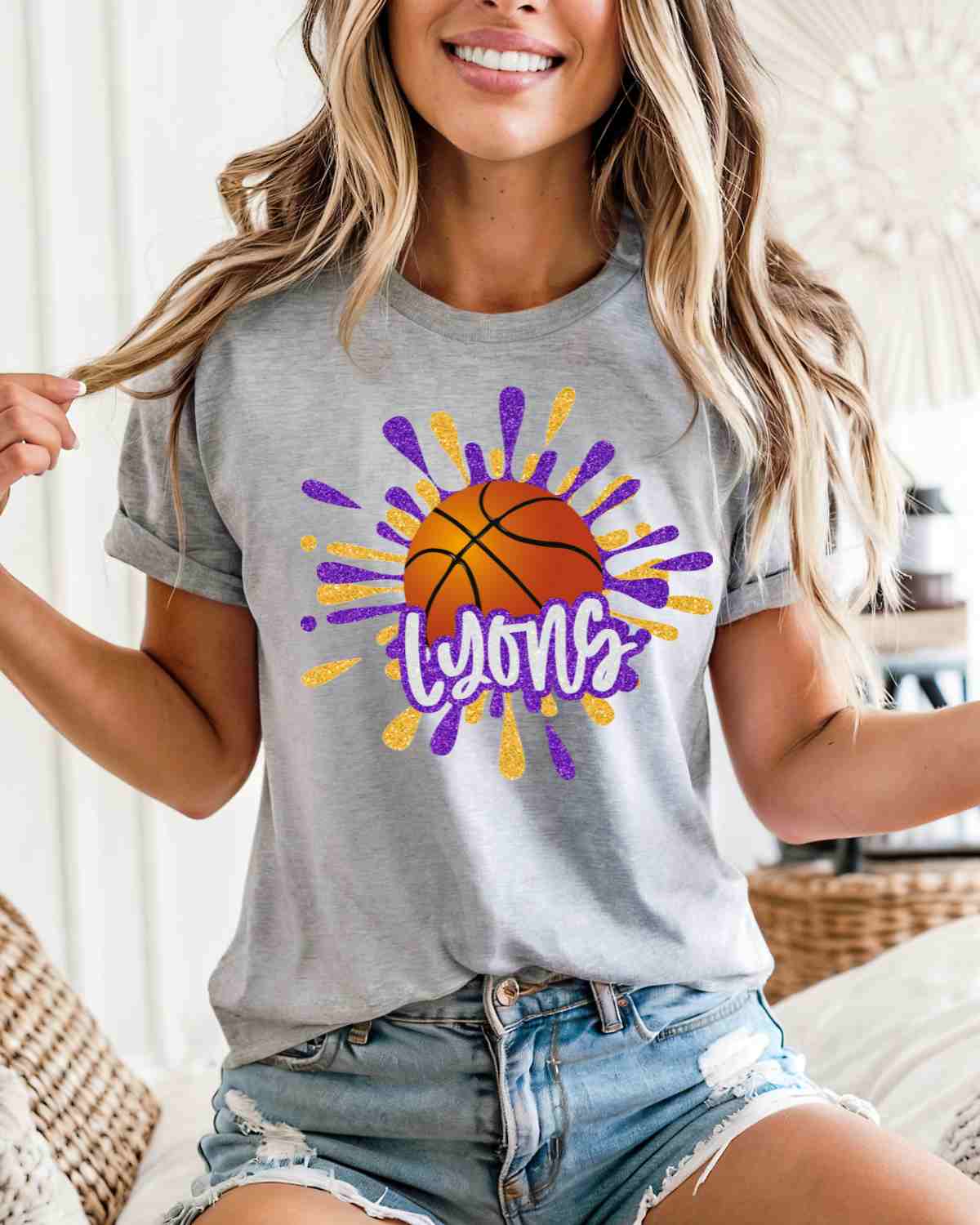 Lyons Basketball Splatter DTF Transfer