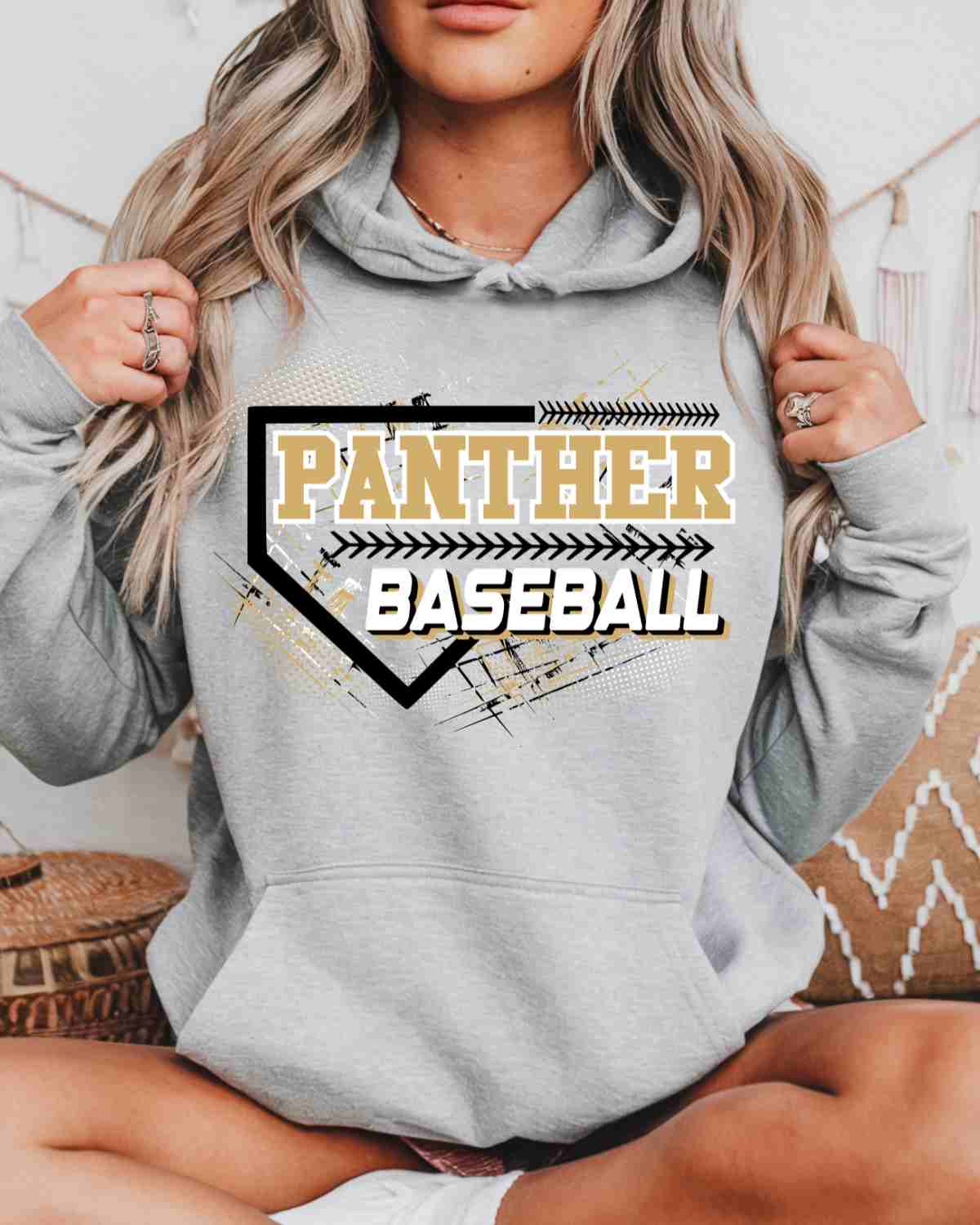 Panther Baseball Grunge Plate DTF Transfer