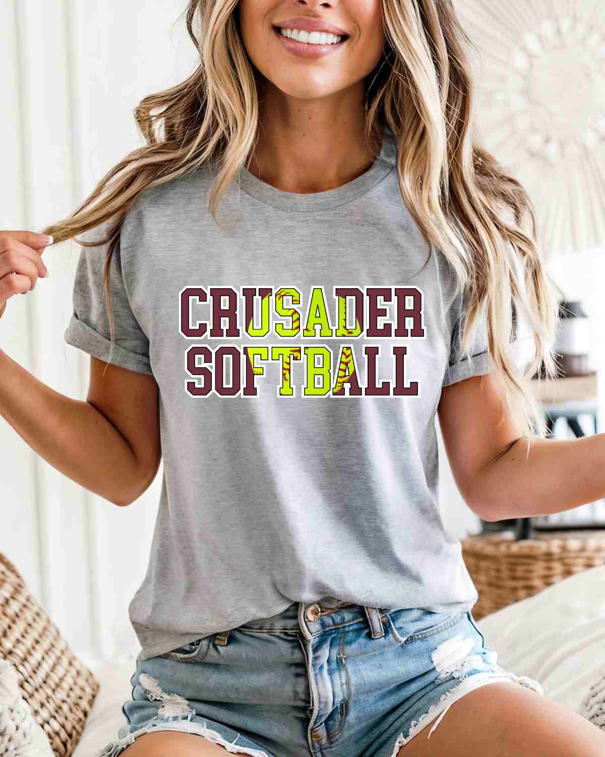 Crusader Softball Words DTF Transfer - Rustic Grace Heat Transfer Company