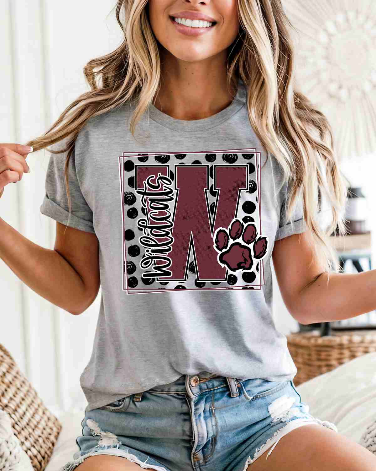 Wildcats Square Polka Dot DTF Transfer