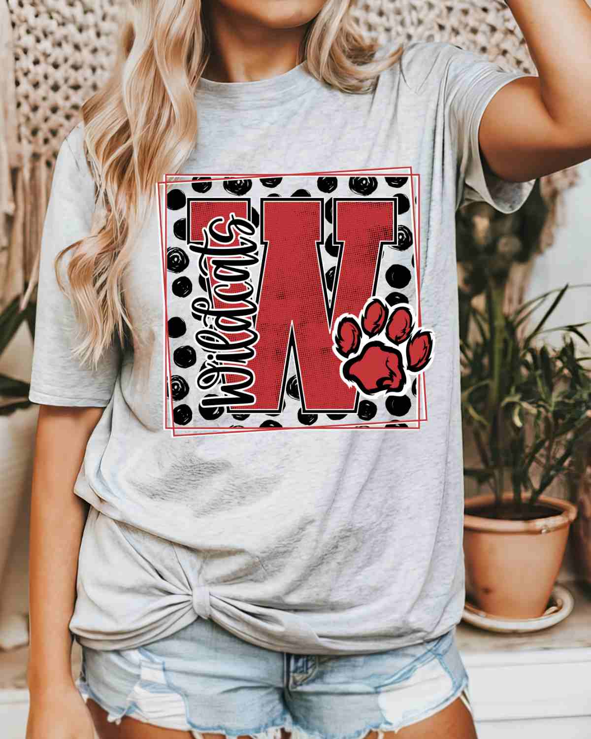 Wildcats Square Polka Dot DTF Transfer