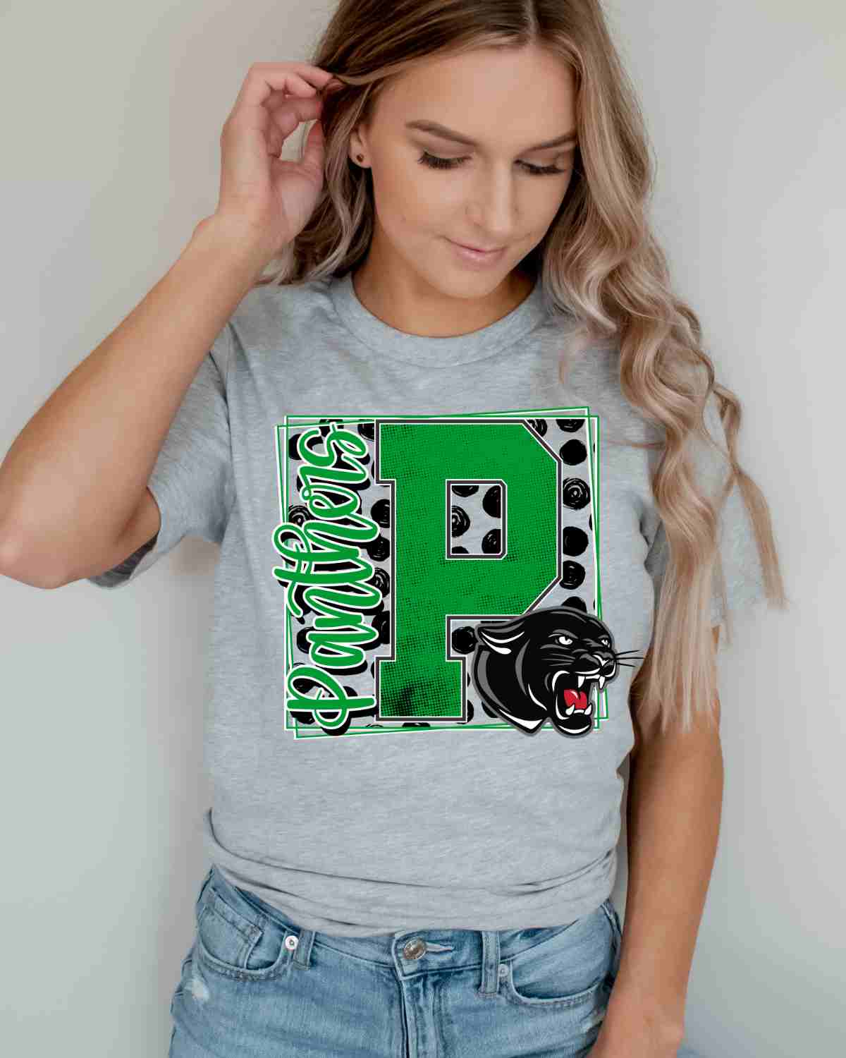 Panthers Square Letter Logo DTF Transfer - Rustic Grace Heat Transfer Company