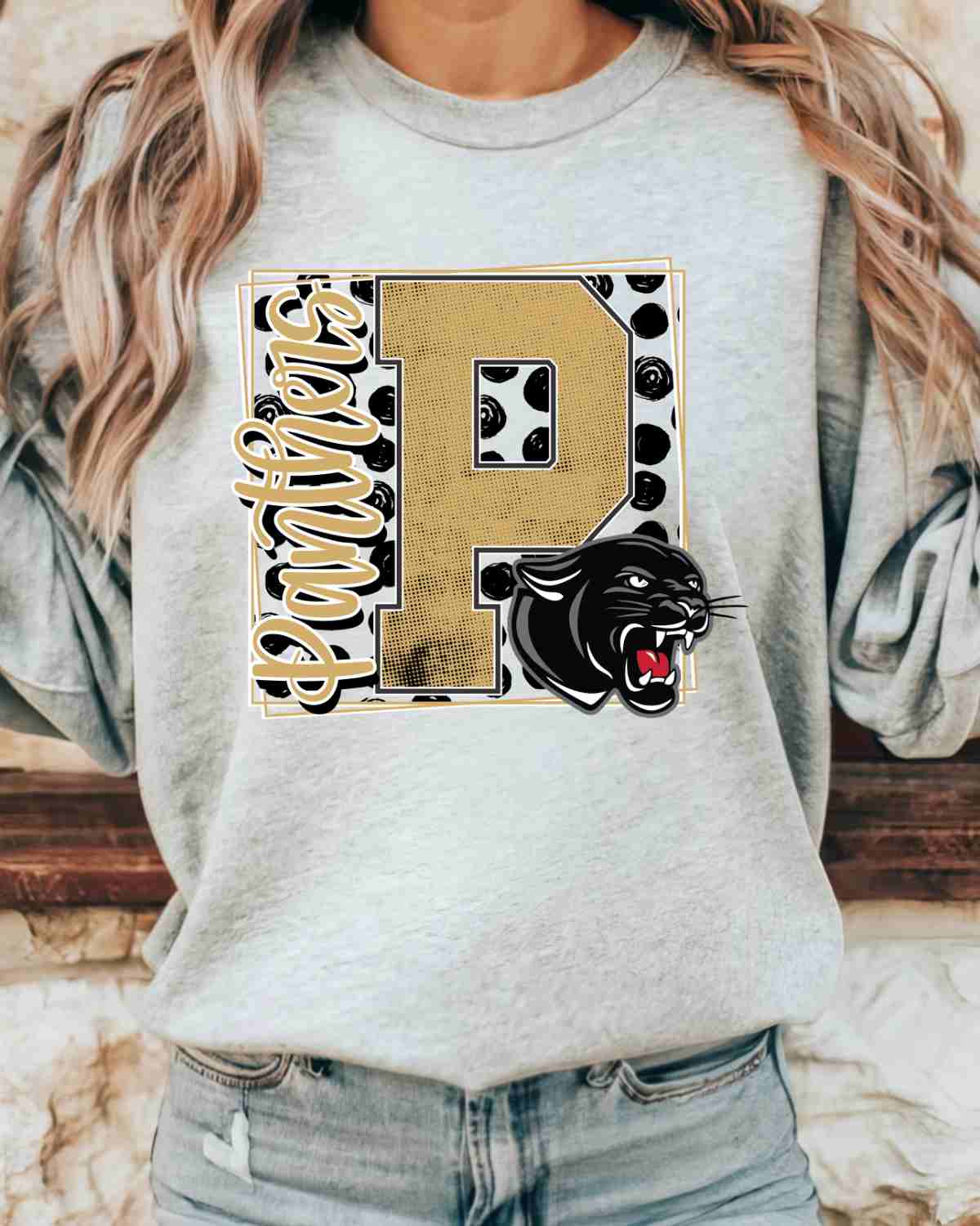 Panthers Square Letter Logo DTF Transfer - Rustic Grace Heat Transfer Company