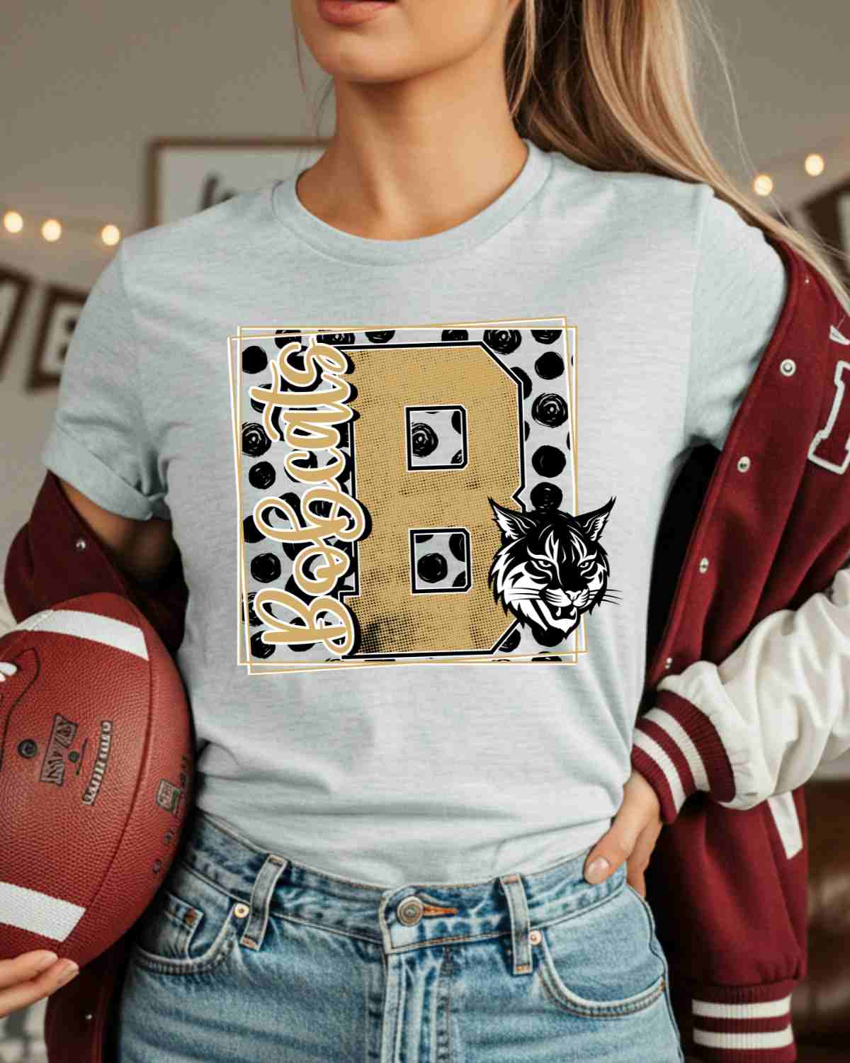 Bobcats Square Polka Dot DTF Transfer