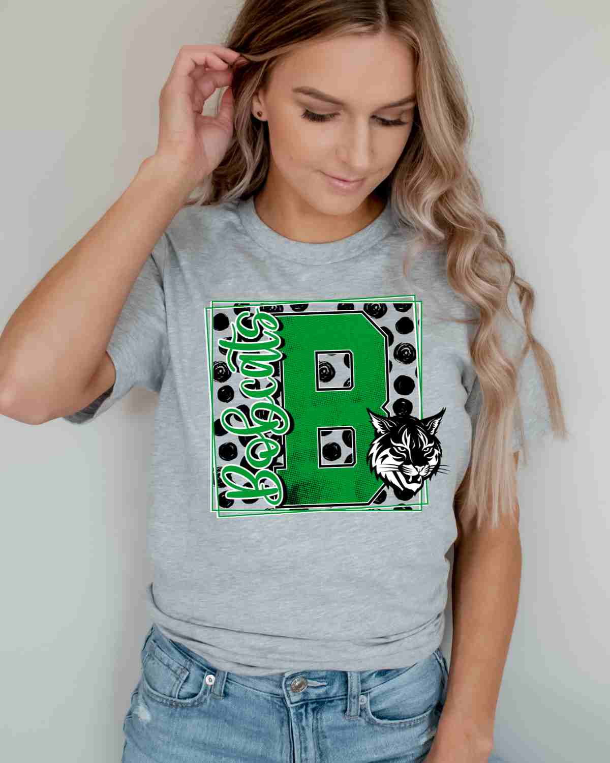 Bobcats Square Polka Dot DTF Transfer