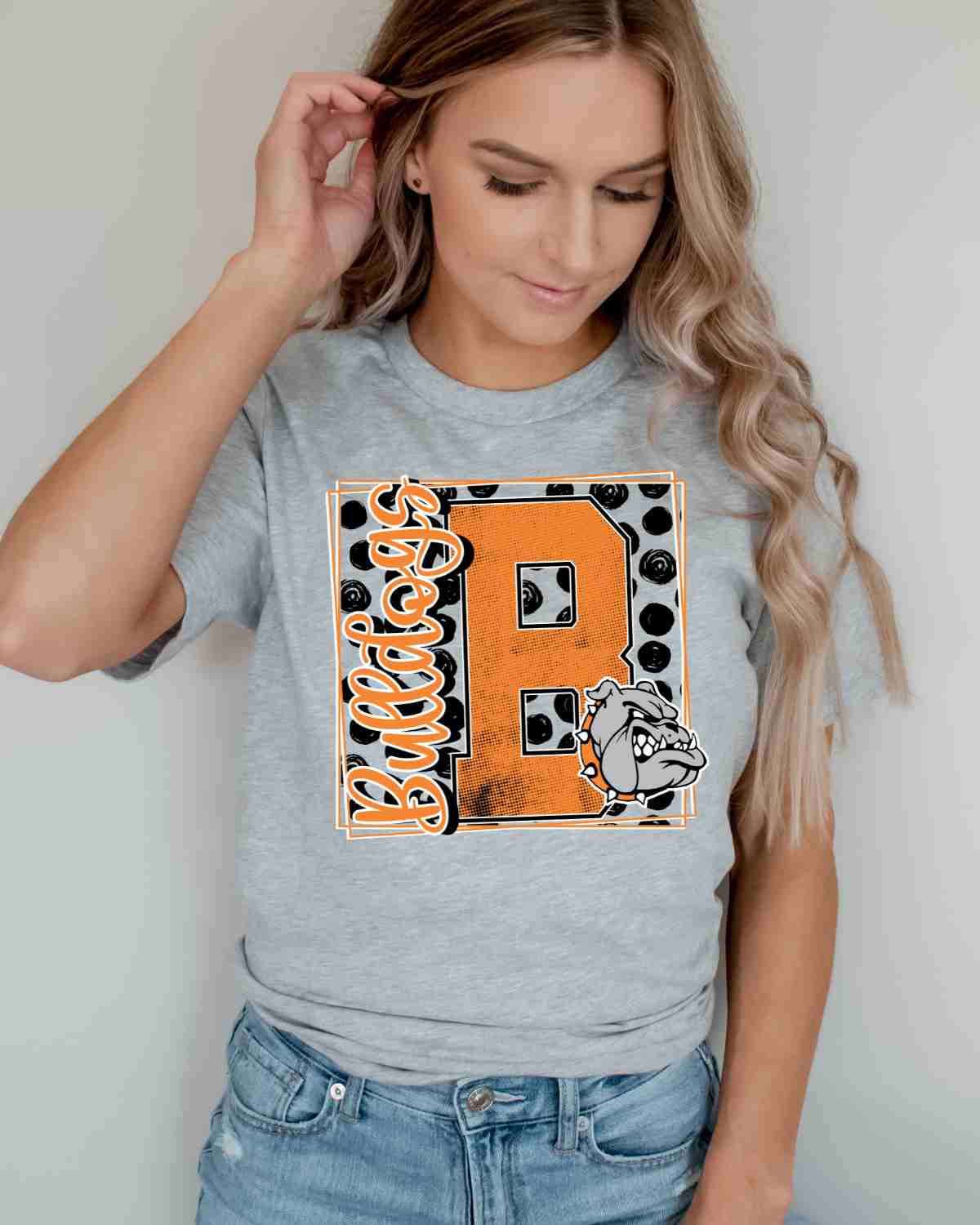Bulldogs Square Polka Dot DTF Transfer - Rustic Grace Heat Transfer Company