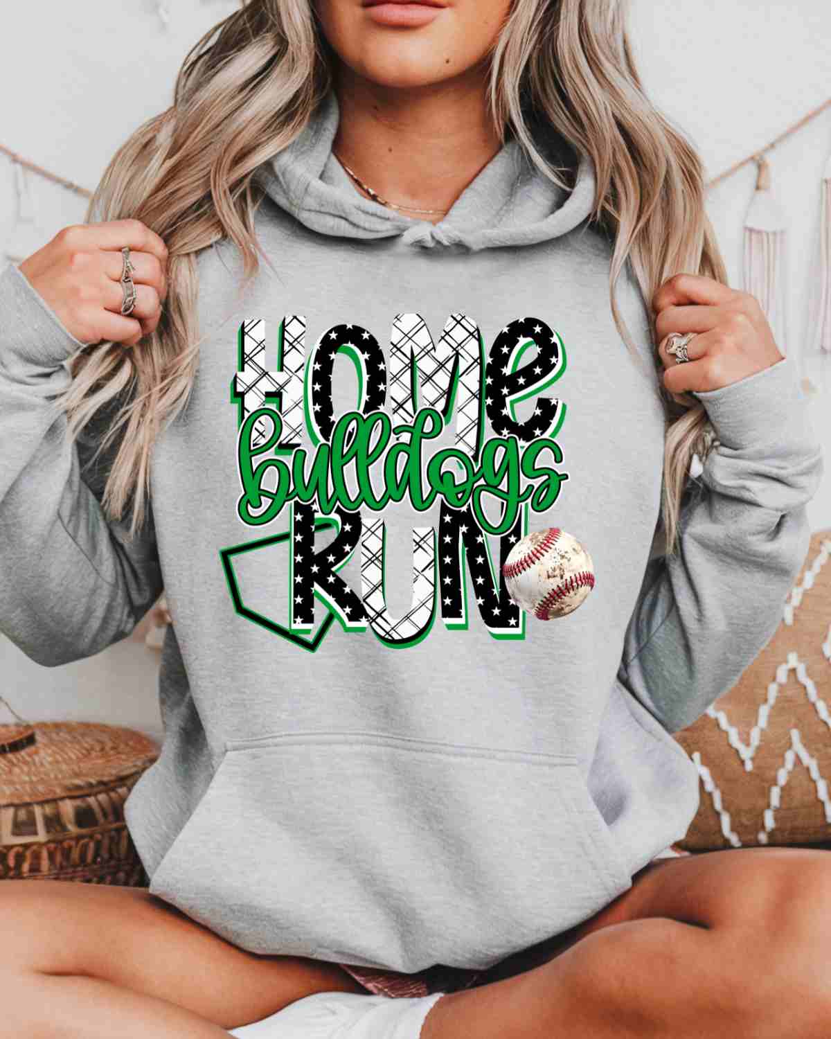 Home Run Bulldogs Word DTF Transfer - Rustic Grace Heat Transfer Company