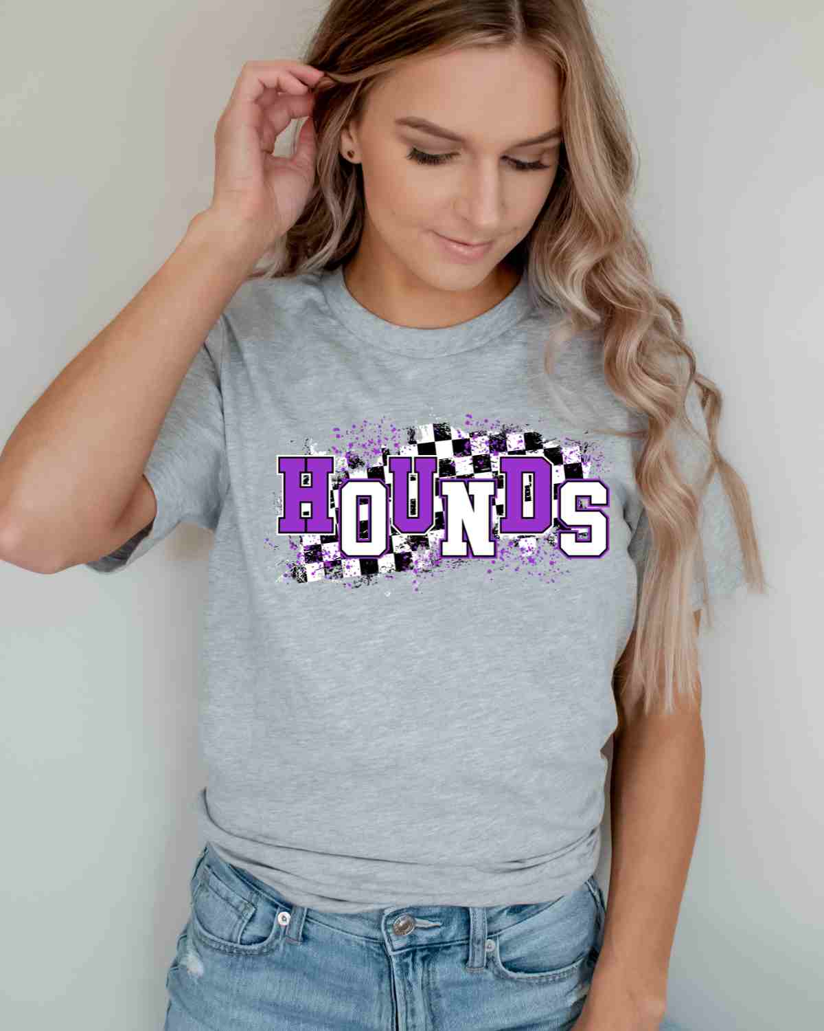 Hounds Checkered Swash DTF Transfer - Rustic Grace Heat Transfer Company