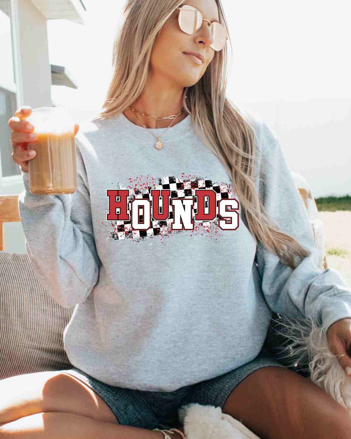 Hounds Checkered Swash DTF Transfer - Rustic Grace Heat Transfer Company