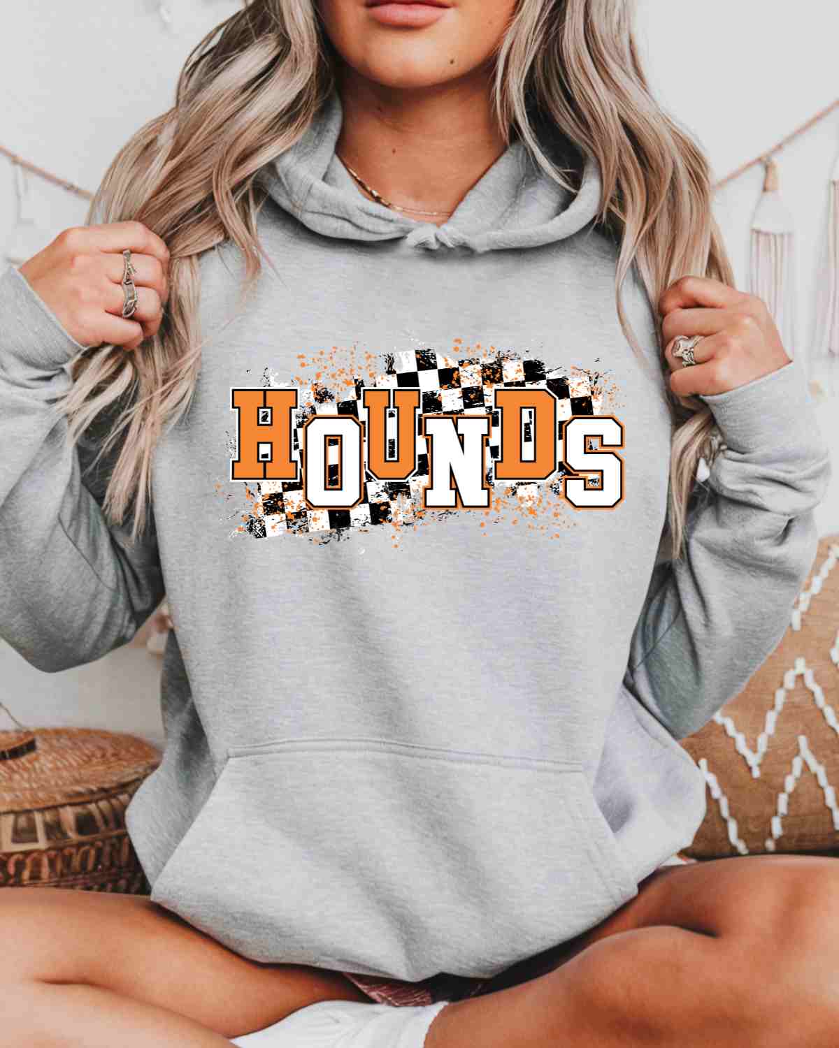 Hounds Checkered Swash DTF Transfer - Rustic Grace Heat Transfer Company