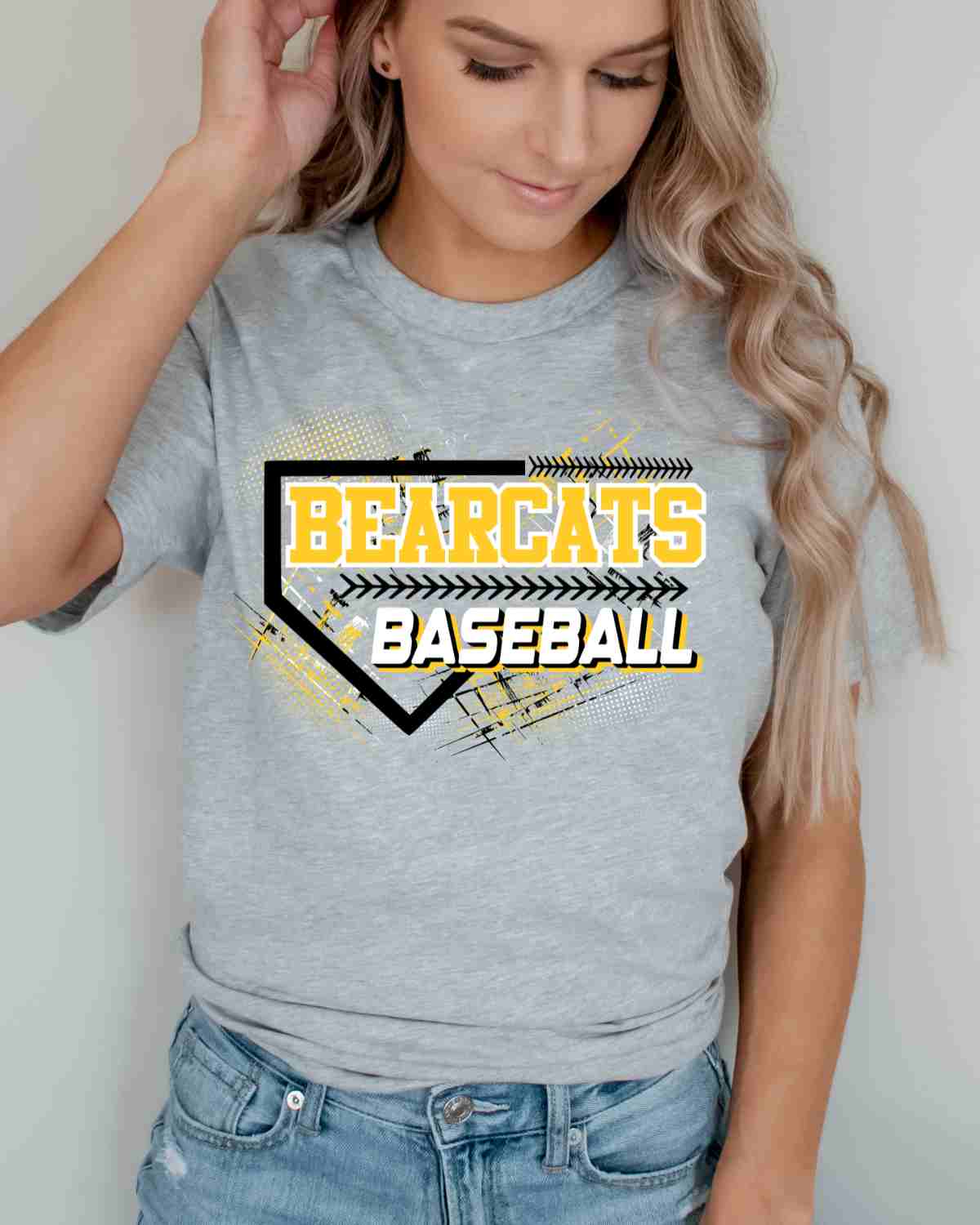 Bearcats Baseball Home Plate Grunge DTF Transfer - Rustic Grace Heat Transfer Company