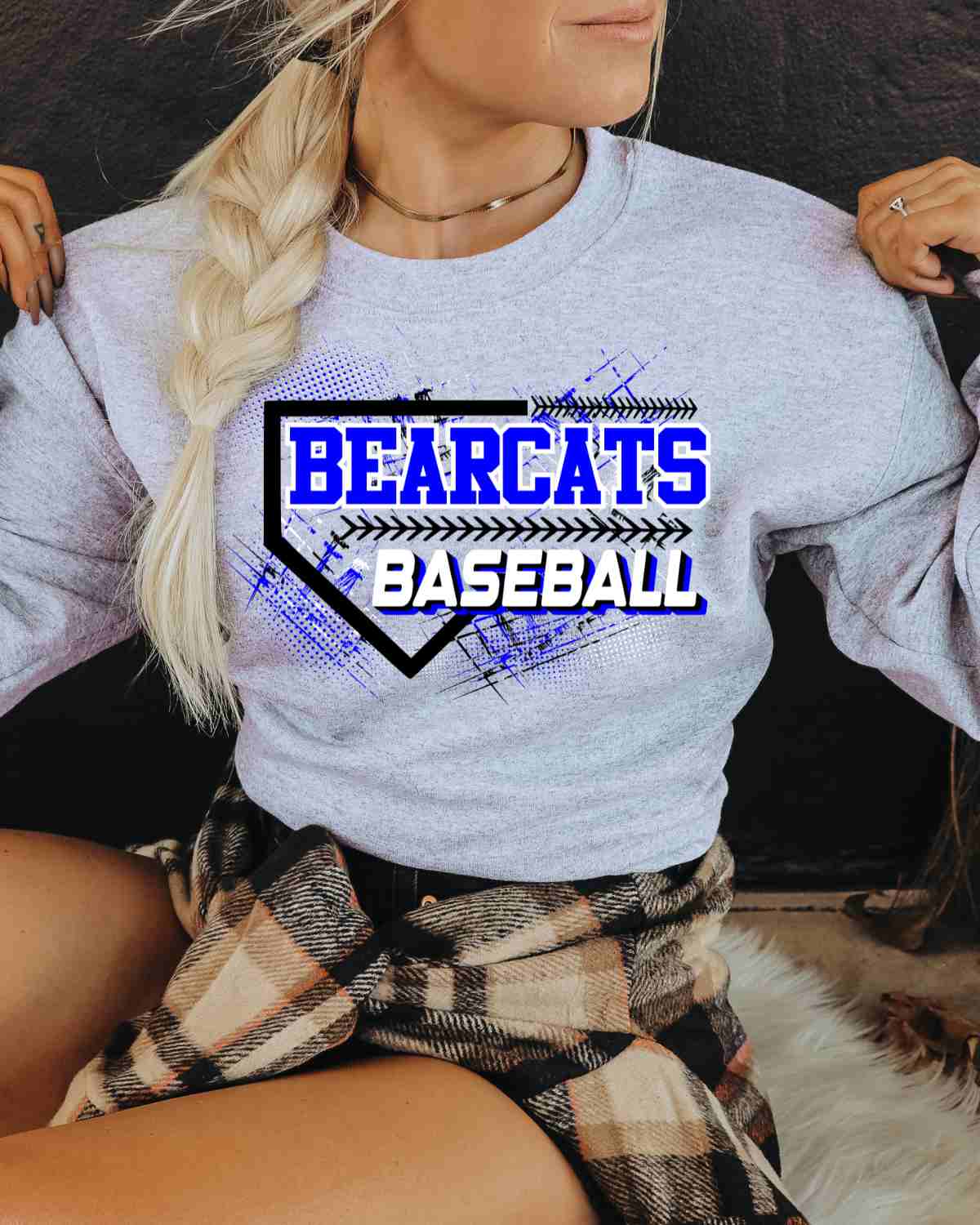 Bearcats Baseball Home Plate Grunge DTF Transfer - Rustic Grace Heat Transfer Company