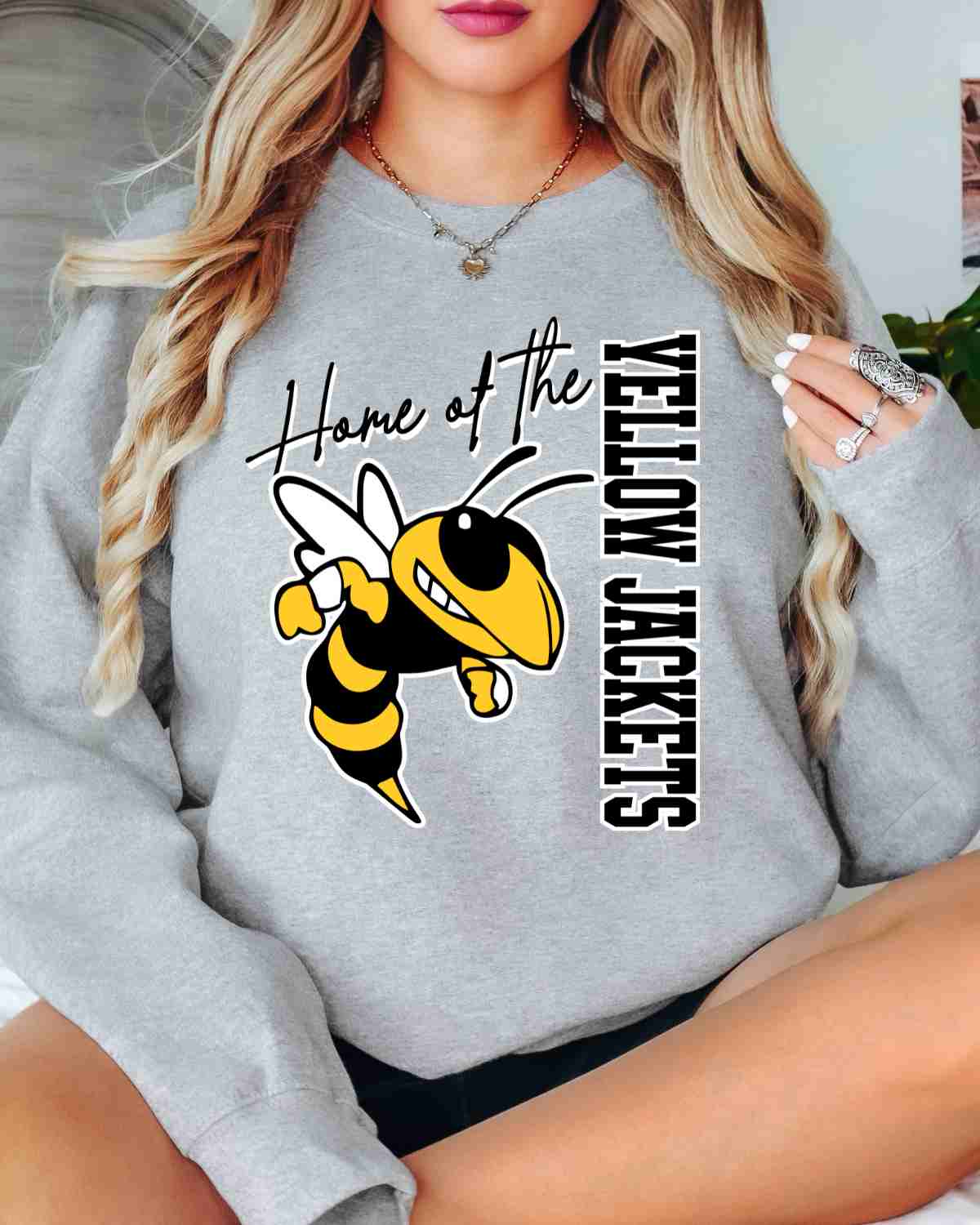 Home of the Yellow Jackets DTF Transfer - Rustic Grace Heat Transfer Company