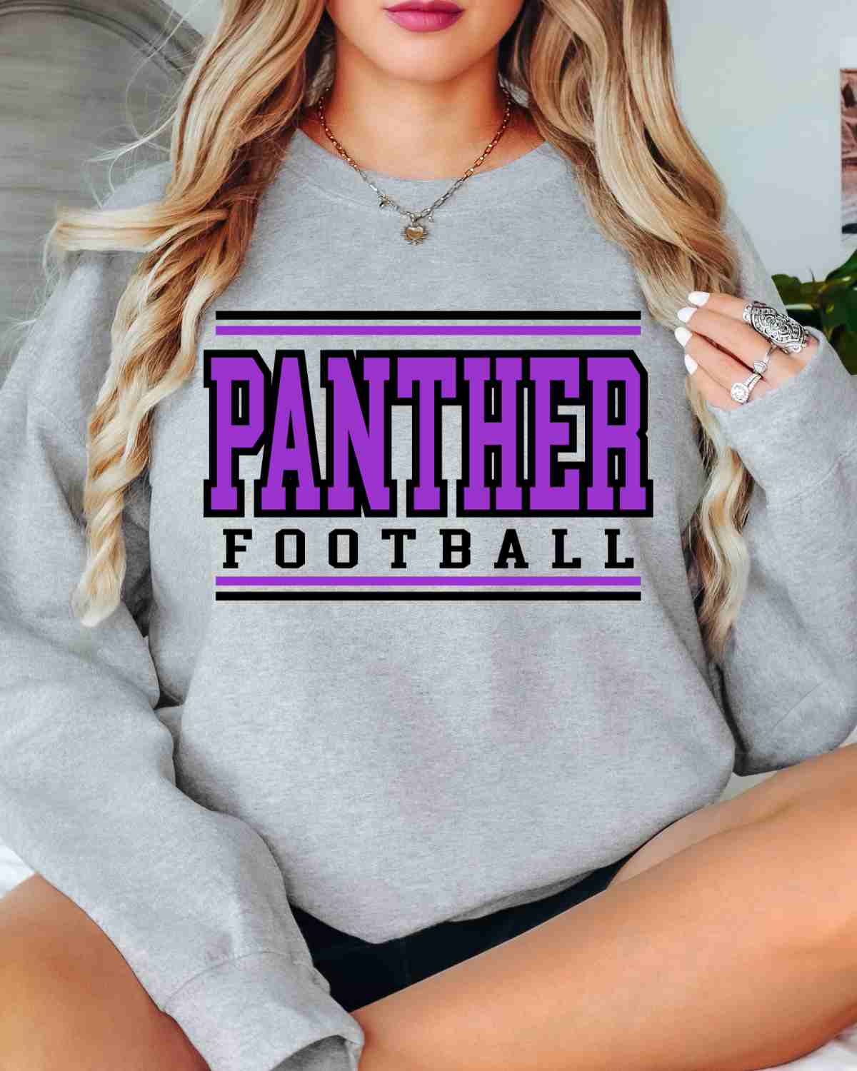 Panther Football Stripes DTF Transfer - Rustic Grace Heat Transfer Company