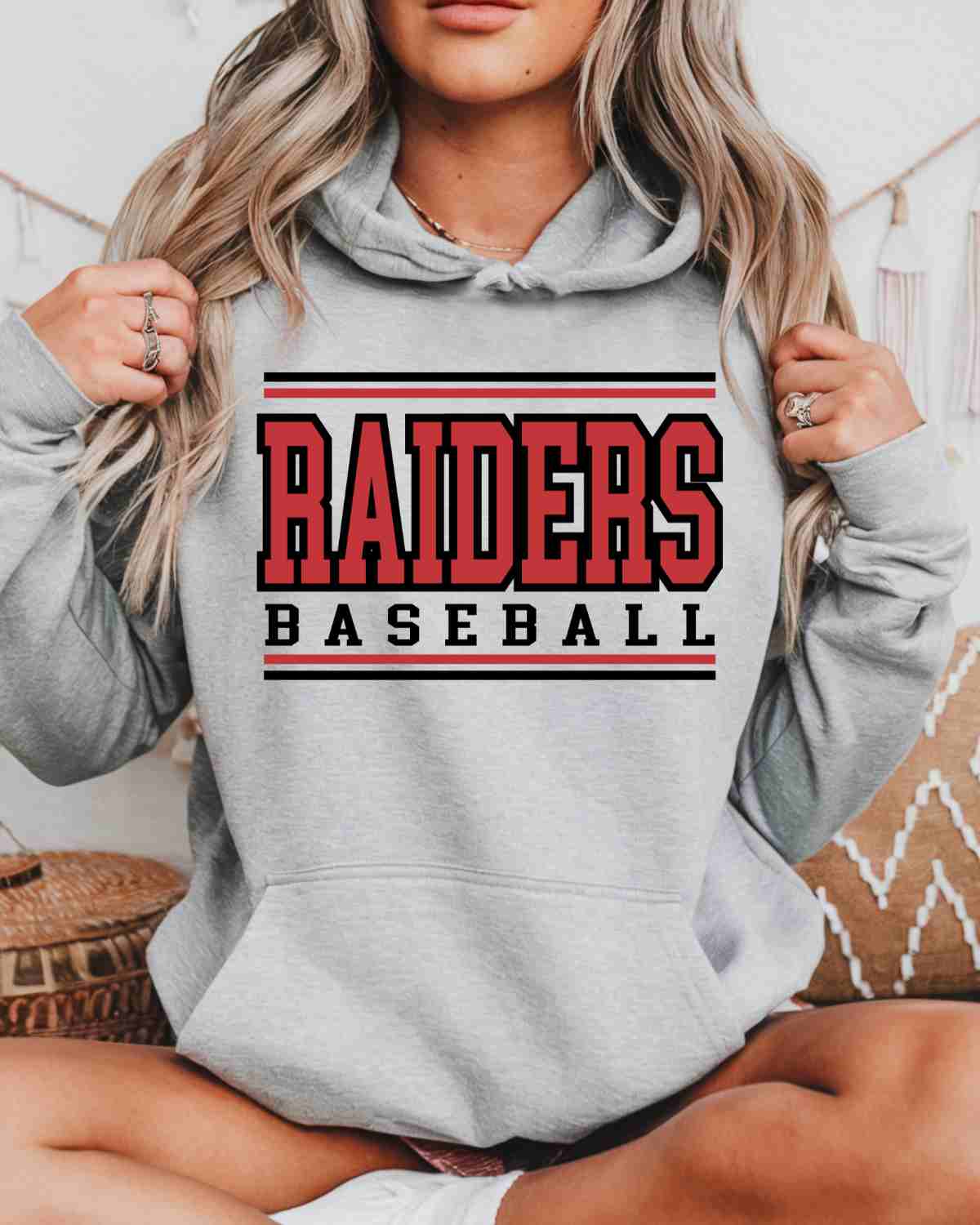 Raiders Baseball Stripes DTF Transfer - Rustic Grace Heat Transfer Company