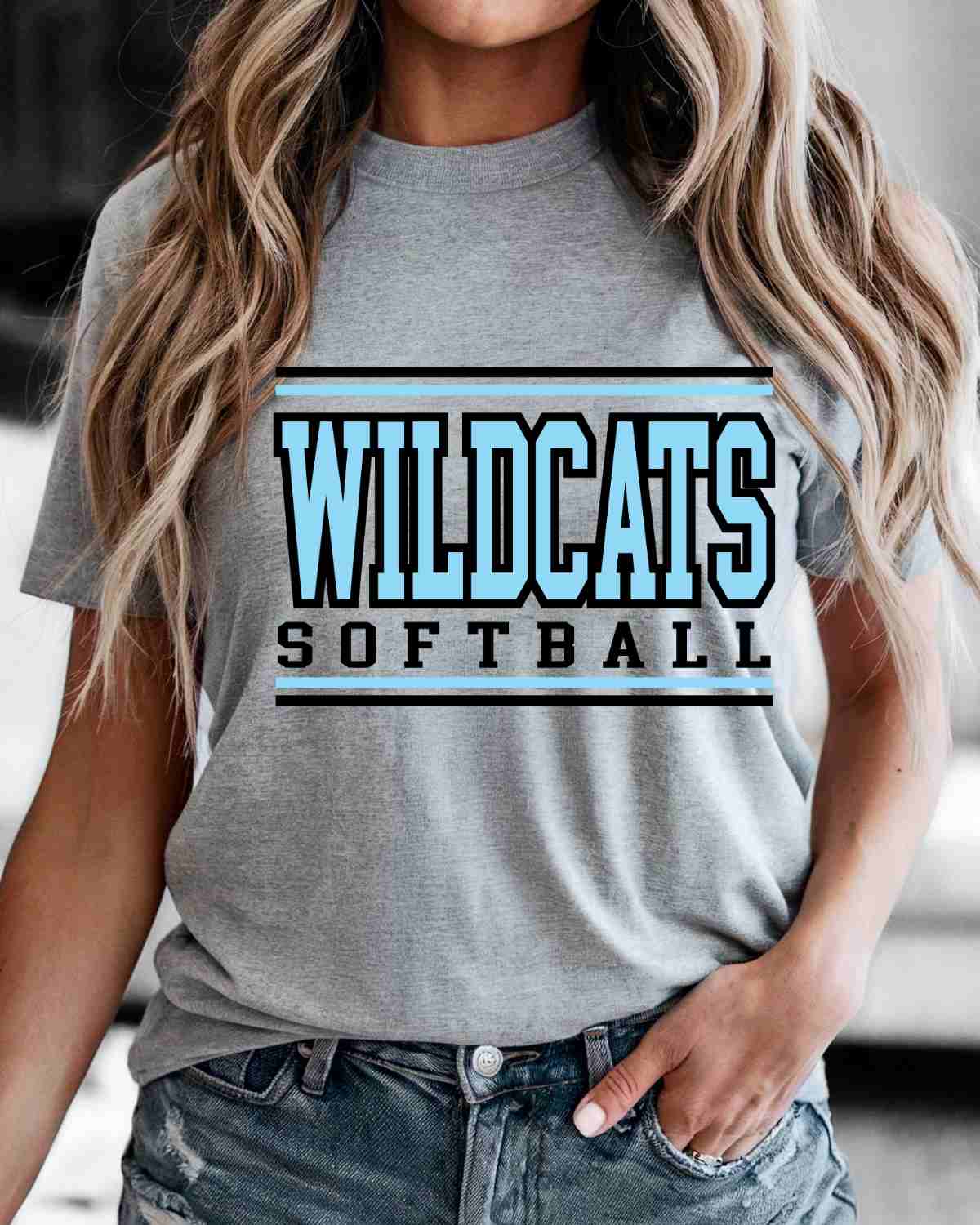Wildcats Softball Stripes DTF Transfer - Rustic Grace Heat Transfer Company